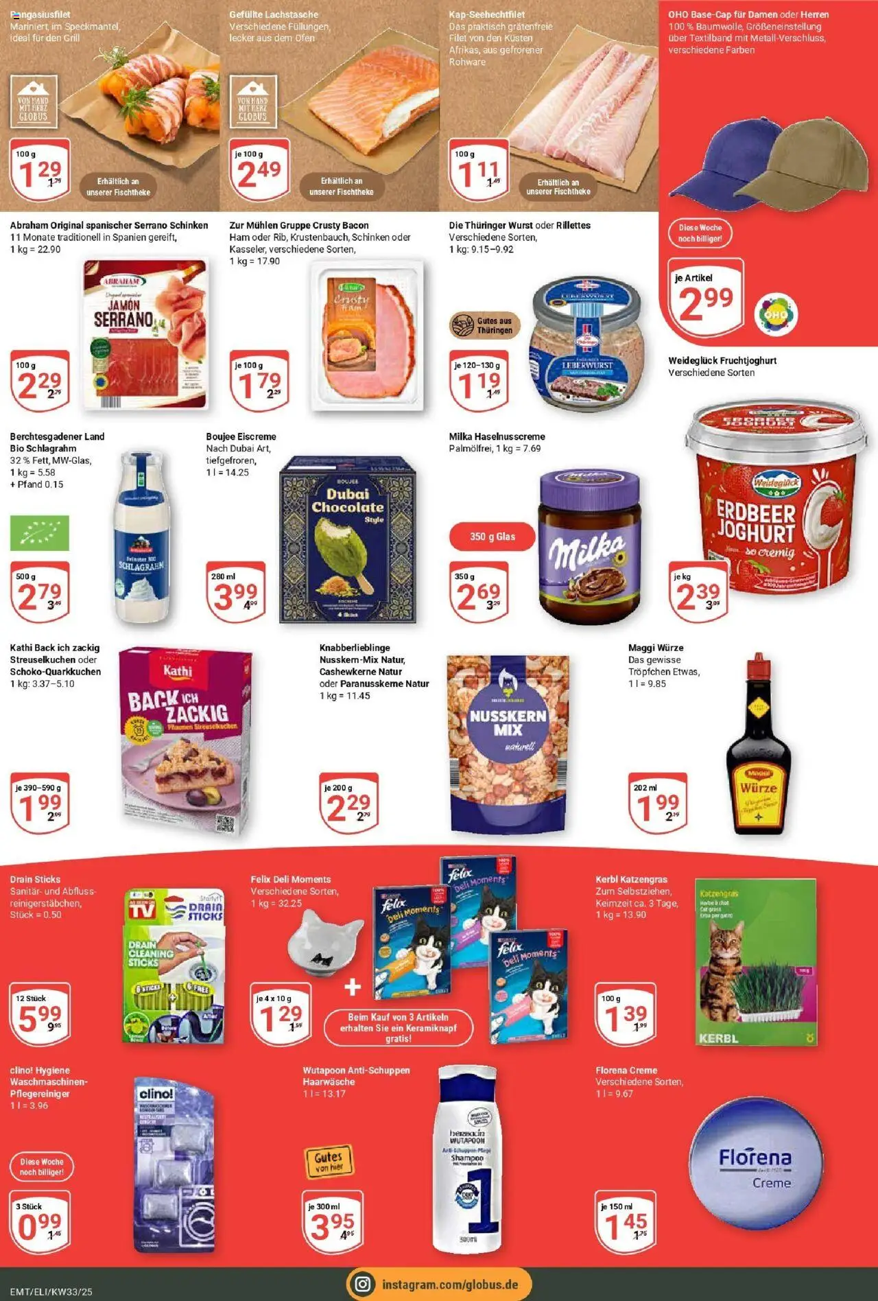 Globus prospekt Mittelhausen	 - gültig ab dem 11.08.2025 | Seite: 3 | Produkte: Maggi, Shampoo, Creme, Serrano schinken