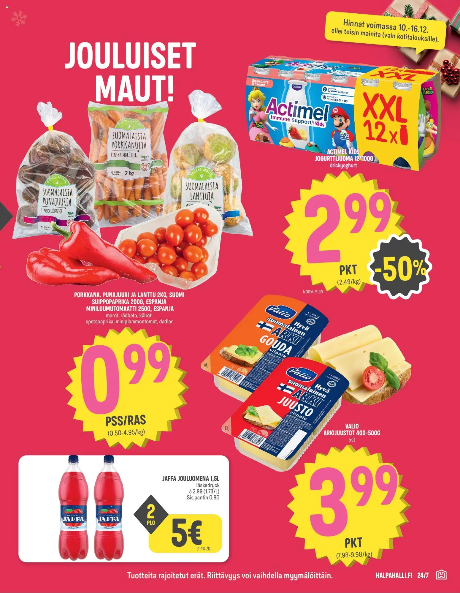 Halpa Halli tarjoukset – voimassa 10.12.2025 alkaen | Sivu: 3 | Tuotteet: Voi, Juusto, Lanttu, Punajuuri