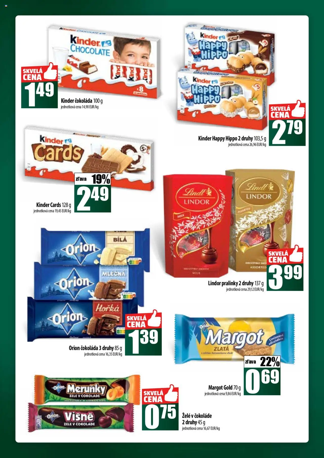 Nové COOP Jednota akcie – leták je platný od 09.10.2025 | Strana: 36 | Produkty: Lindor, Kinder, Čokoláda, Višne