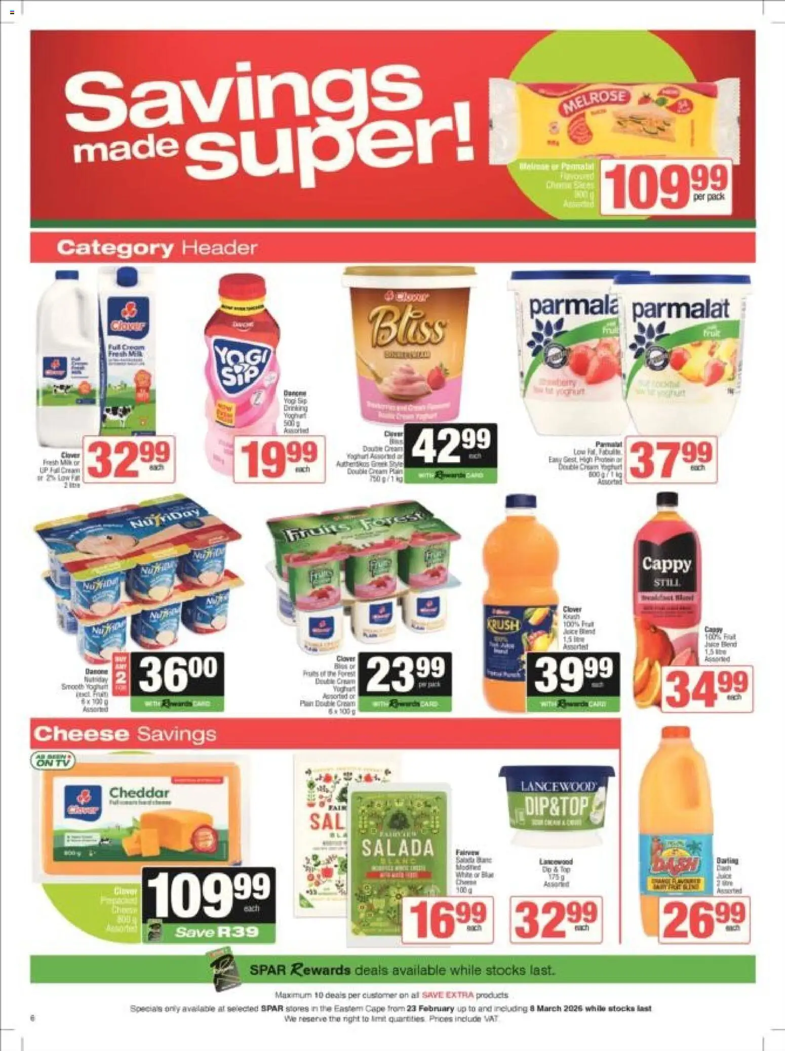 New Spar catalogue – valid from 23.02.2026 | Page: 15 | Products: Detergente líquido, Milk, Cheese, Cream