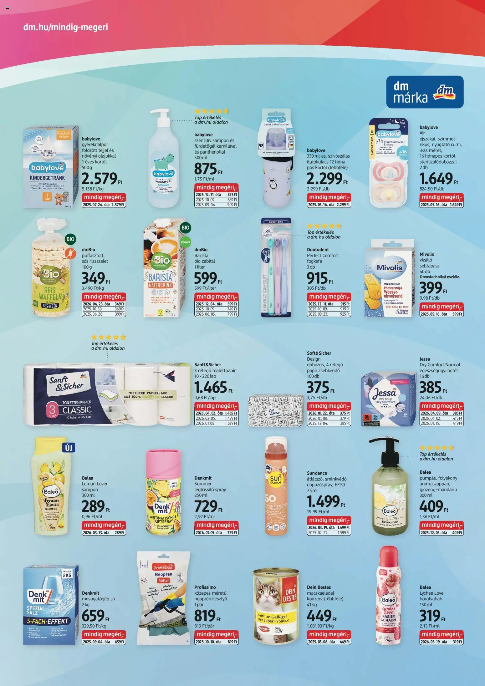 DM Drogerie Markt akciós ujság - amely érvényes a következő dátumtól: 23.04.2026 | Oldal: 2 | Termékek: Macskaeledel, Légfrissítő, Borotvahab, Fogkefe