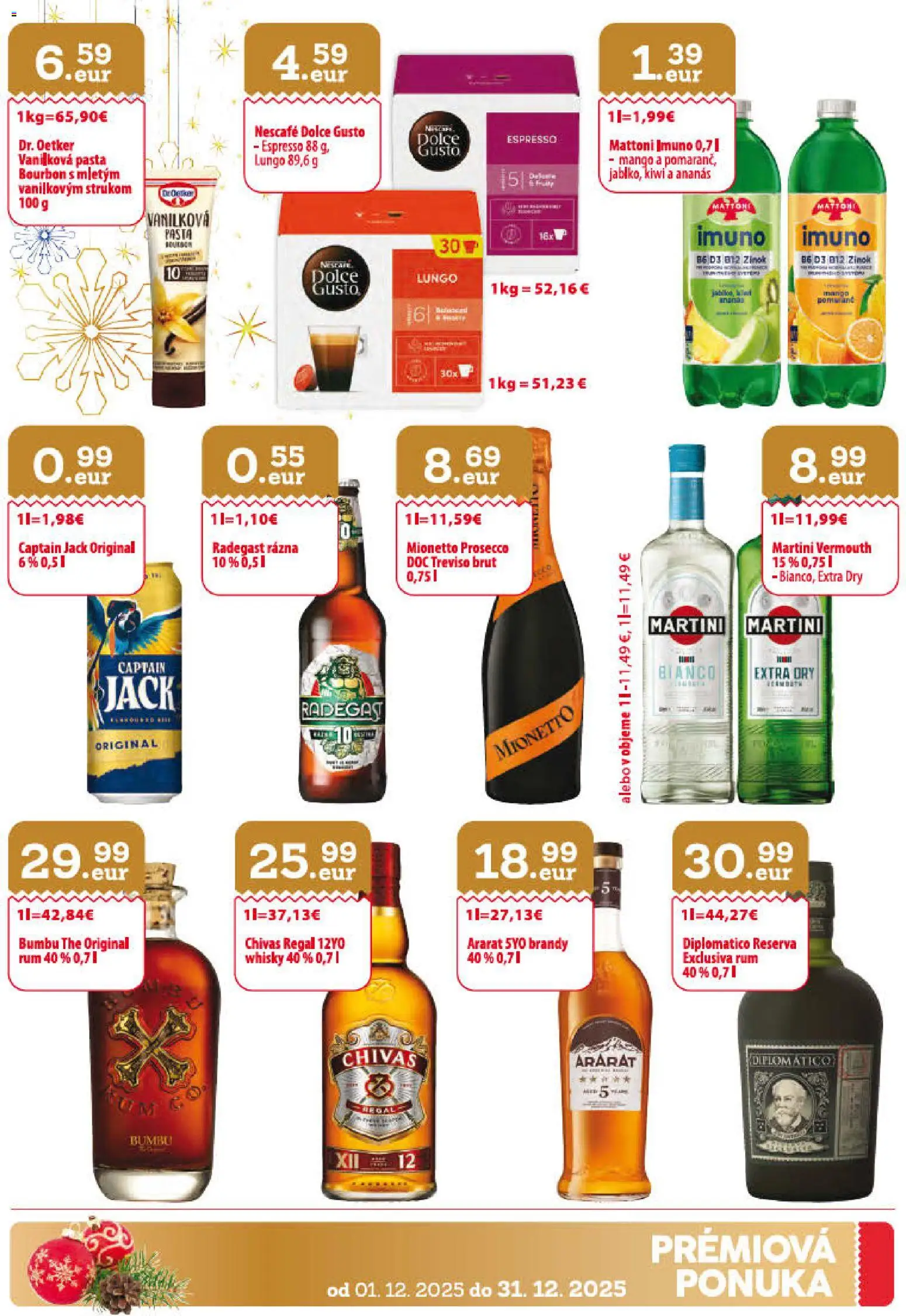 Nové CBA Verex akcie – leták je platný od 01.12.2025 | Strana: 31 | Produkty: Regál, Dolce Gusto, Chivas Regal, Whisky