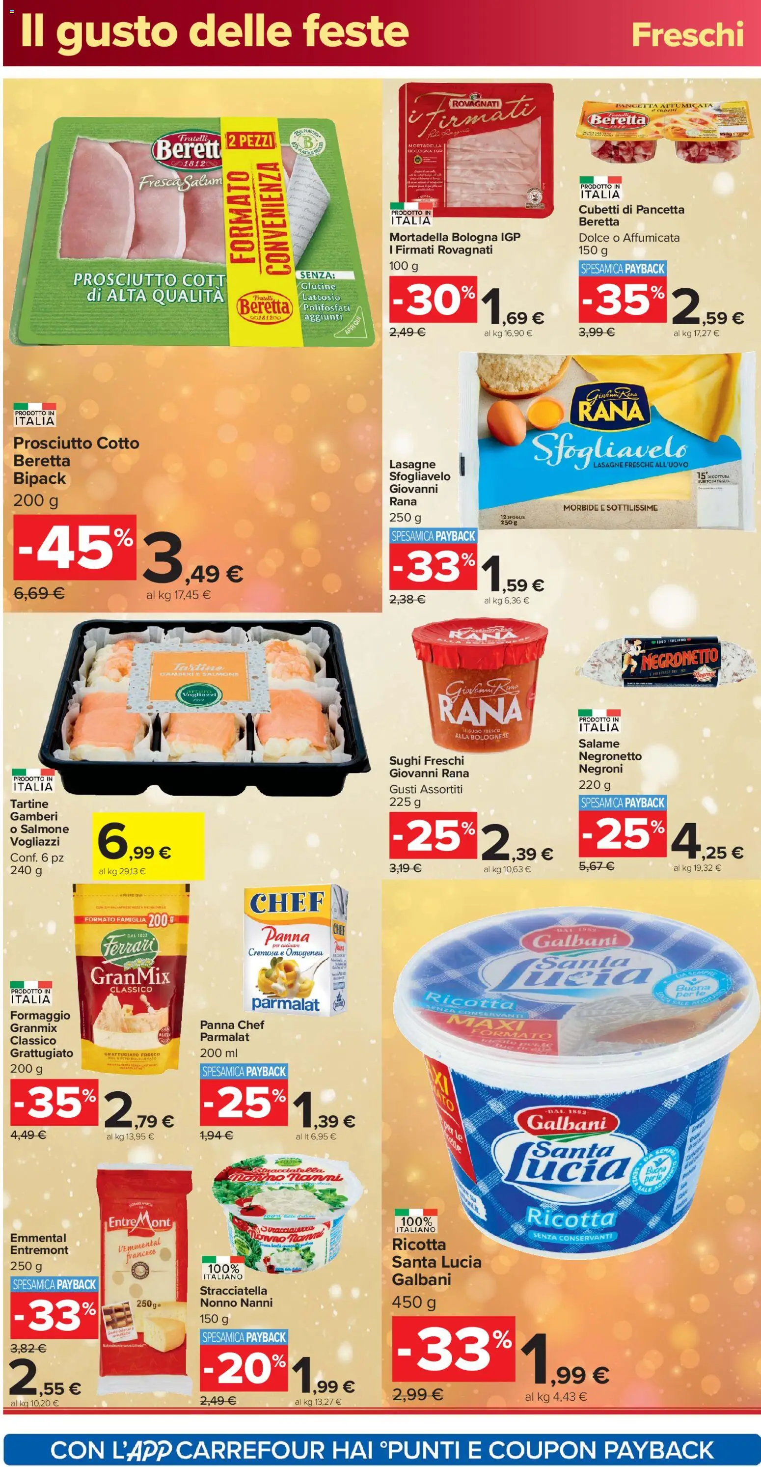 Volantino Carrefour del 16.12.2025 | Pagina: 20 | Prodotti: Salame, Salmone, Pancetta, Sale