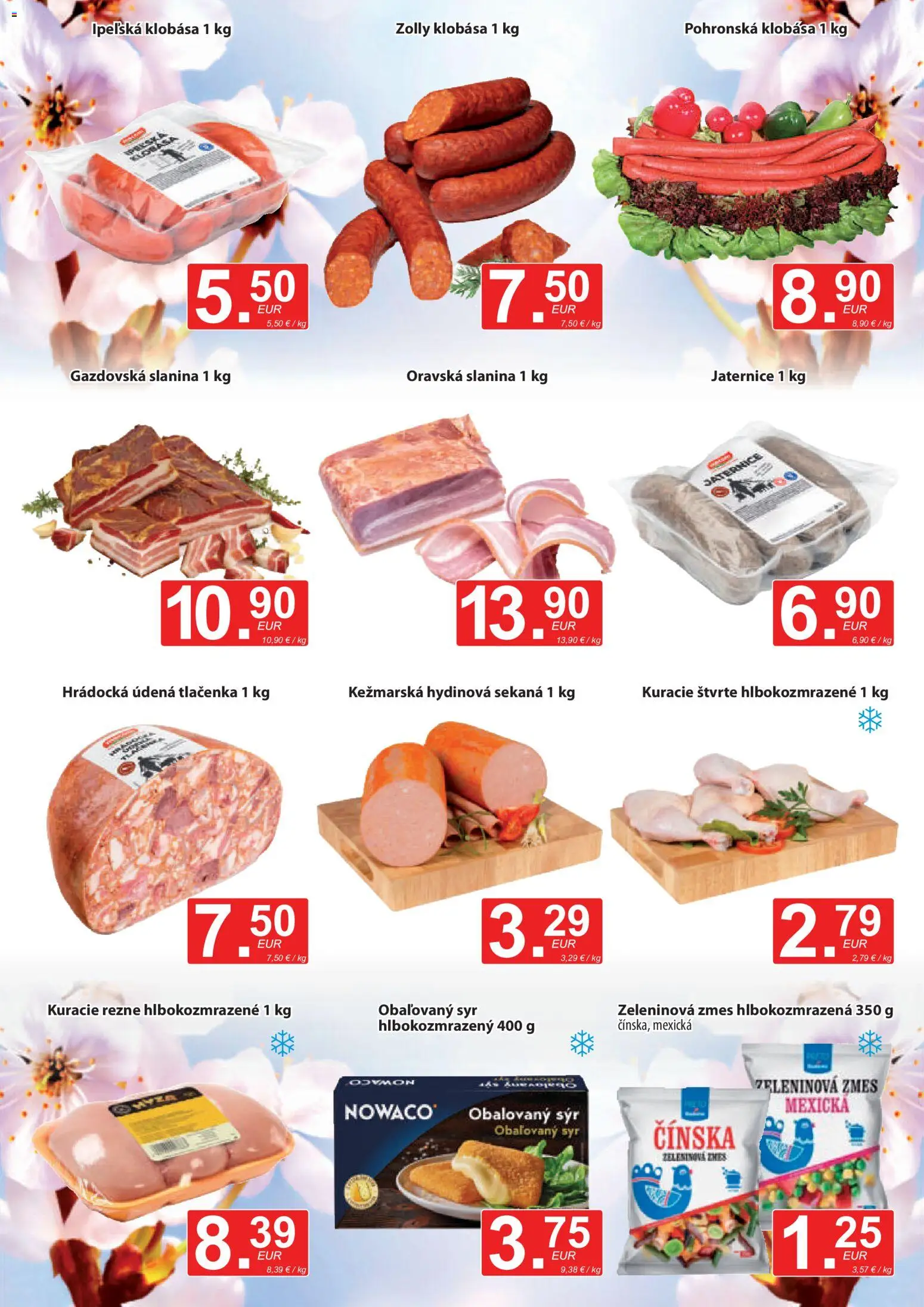 Nové CBA Verex akcie – leták je platný od 16.04.2026 | Strana: 3 | Produkty: Syr, Slanina, Klobása, Kuracie rezne