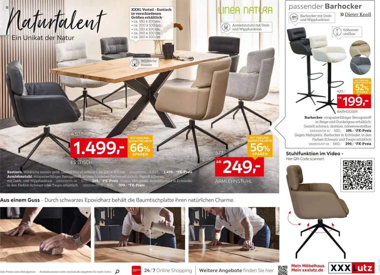 XXXL Lutz Nr. 1 beim Preis - gültig ab dem 04.08.2025 | Seite: 7 | Produkte: Esstisch, Barhocker, Video