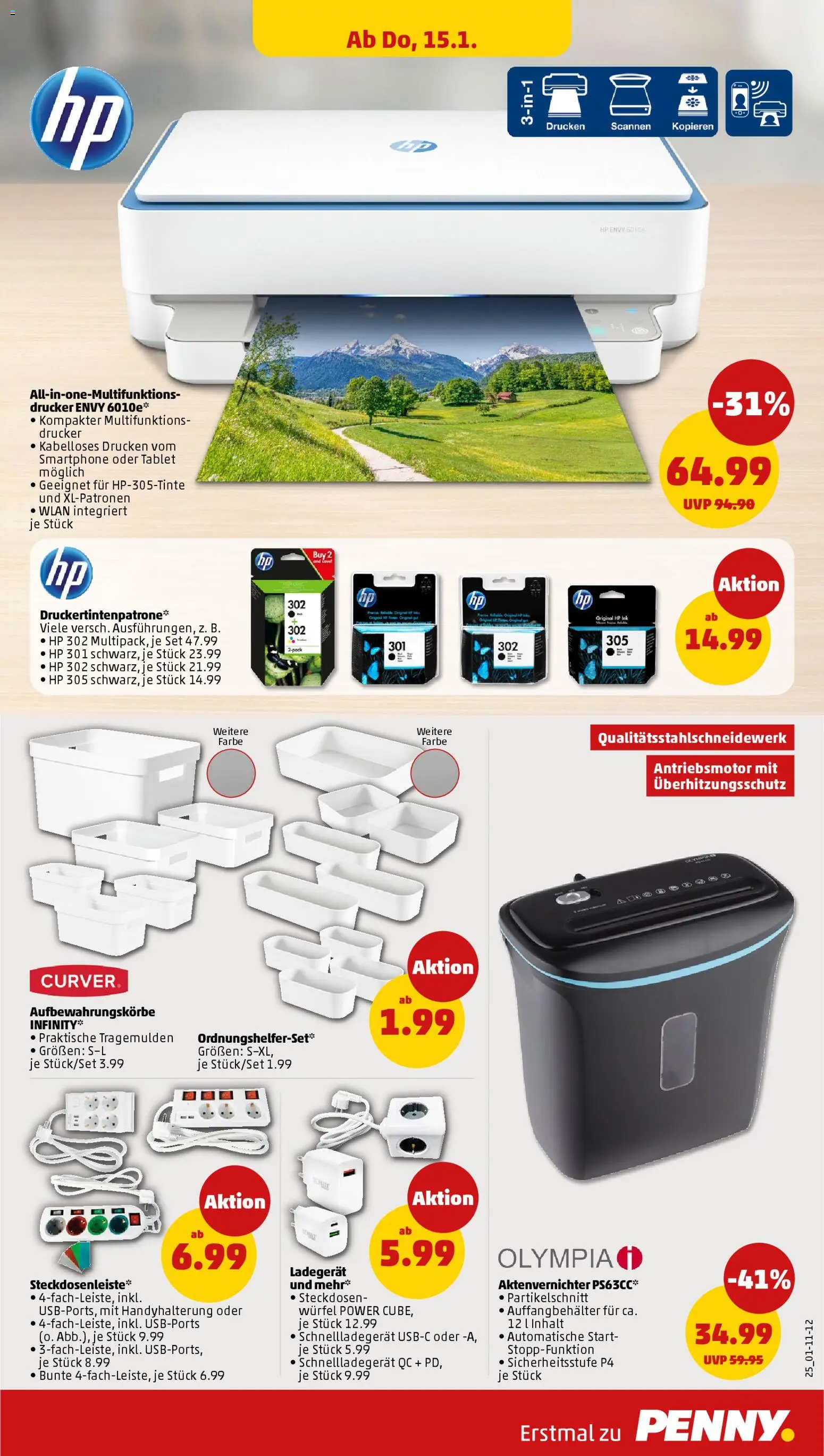Penny Prospekt 	 – gültig ab 12.01.2026 | Seite: 29 | Produkte: HP, Aktenvernichter, Smartphone, Drucker