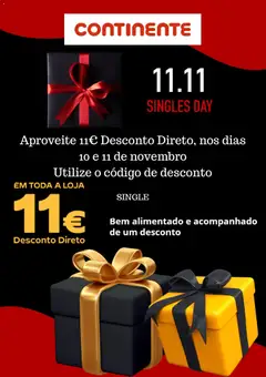 Pré-visualização Continente Singles´day válido de 10.11.2025