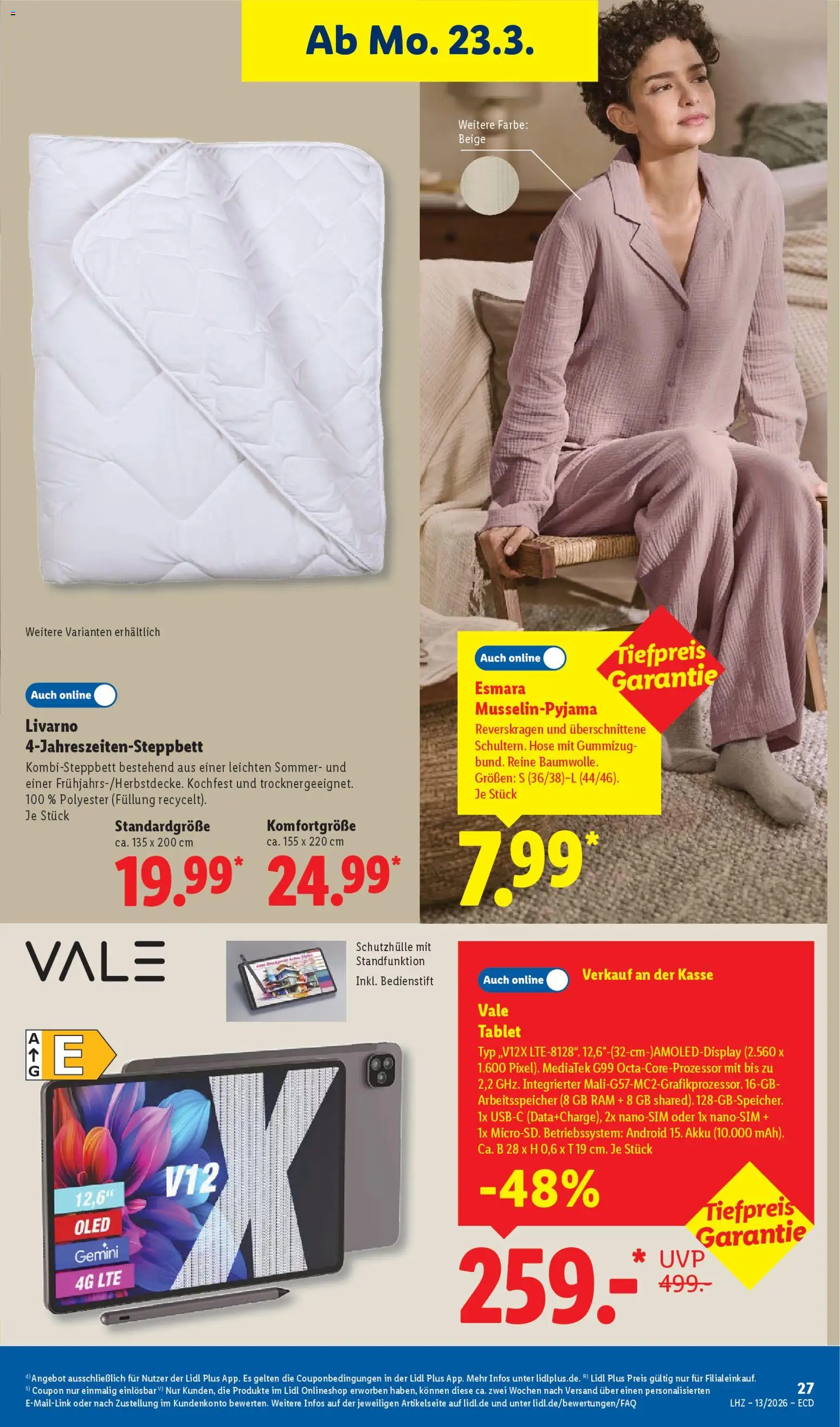Lidl Prospekt – gültig ab 23.03.2026 | Seite: 47 | Produkte: Hose, Tablet