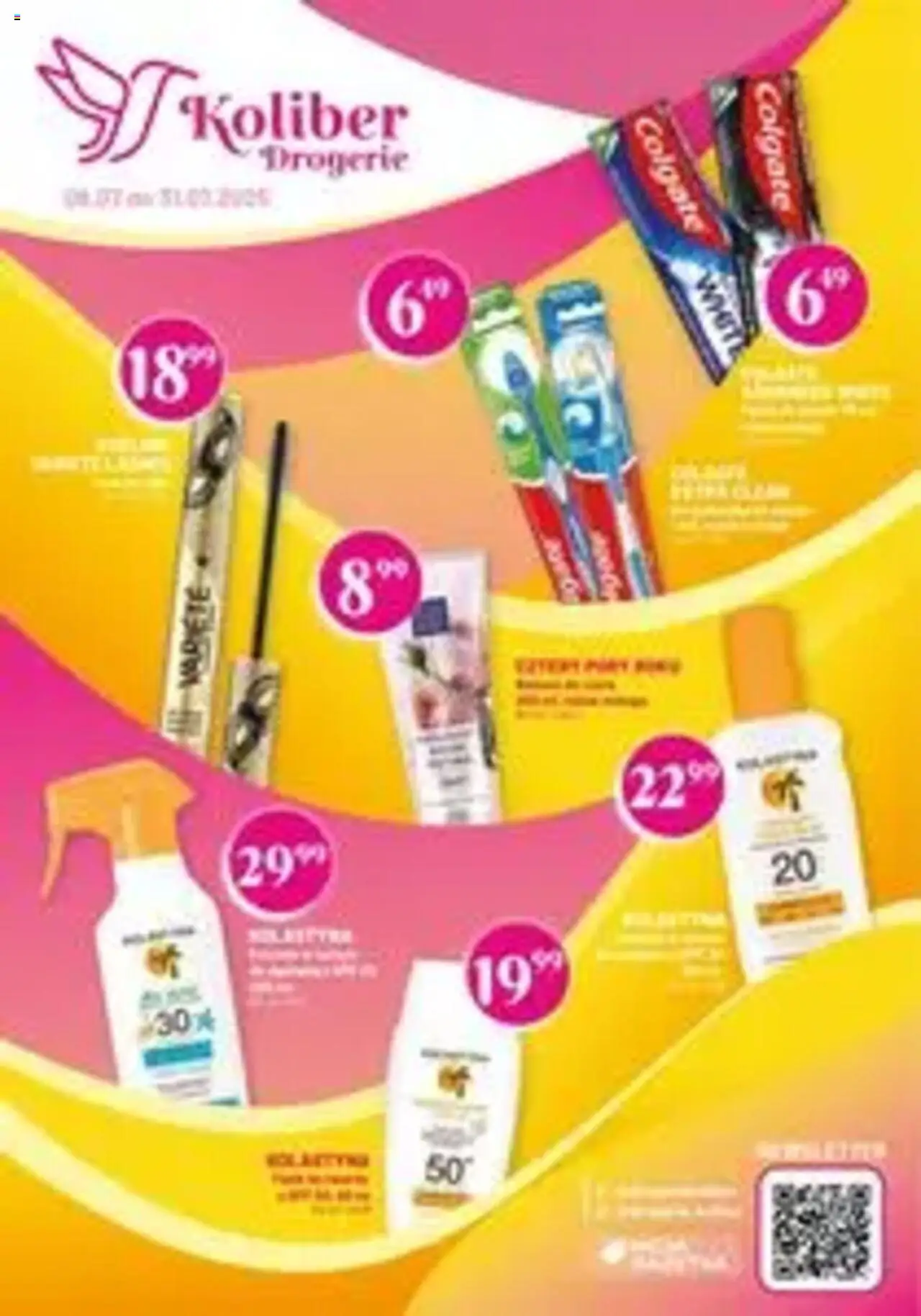 Koliber Gazetka od 09.07.2025 | Strona: 1 | Produkty: Body, Krem do opalania, Krem