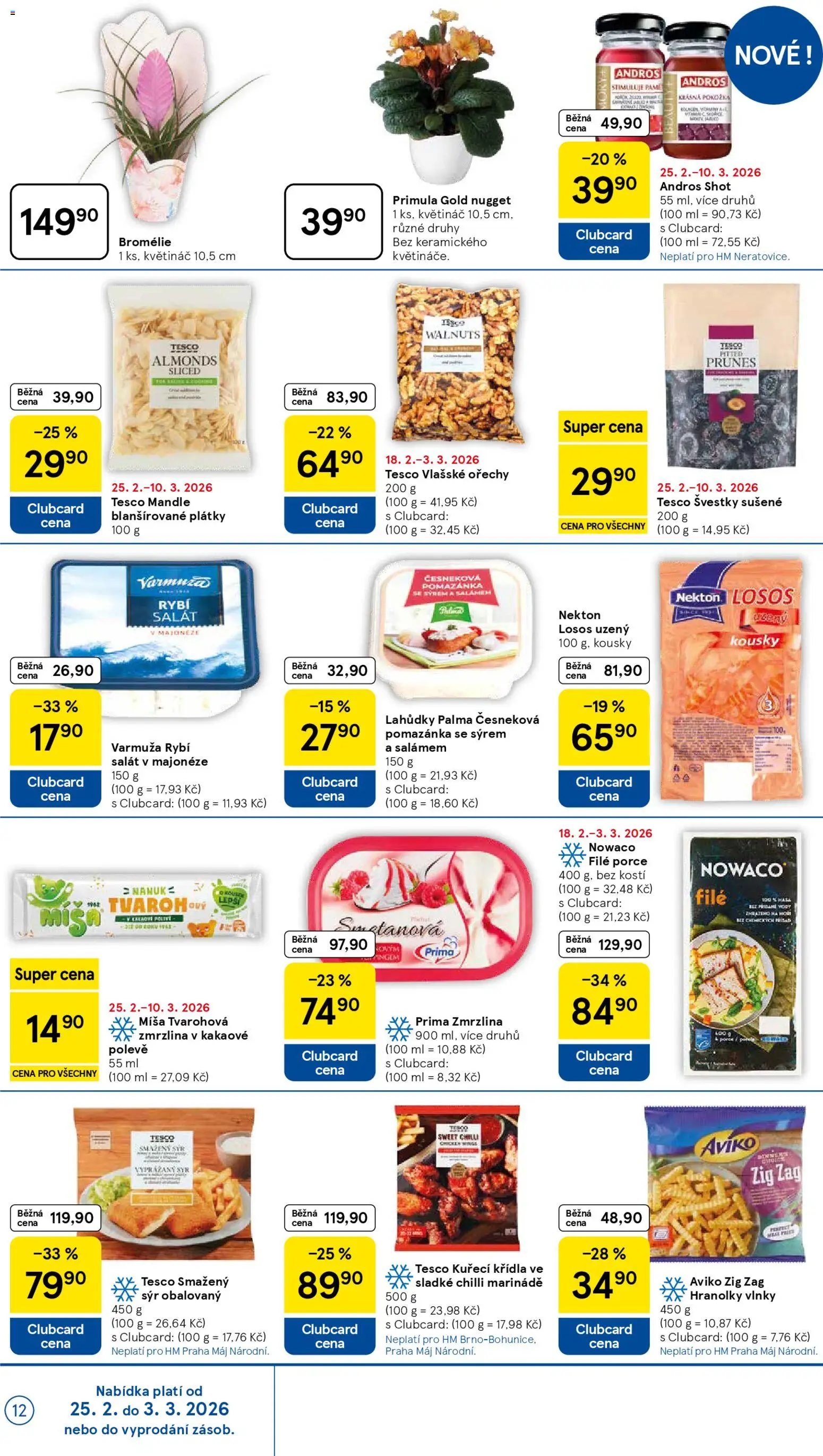 Tesco leták - Hypermarket od 25.02.2026 | Strana: 12 | Produkty: Hranolky, Zmrzlina, Mandle, File