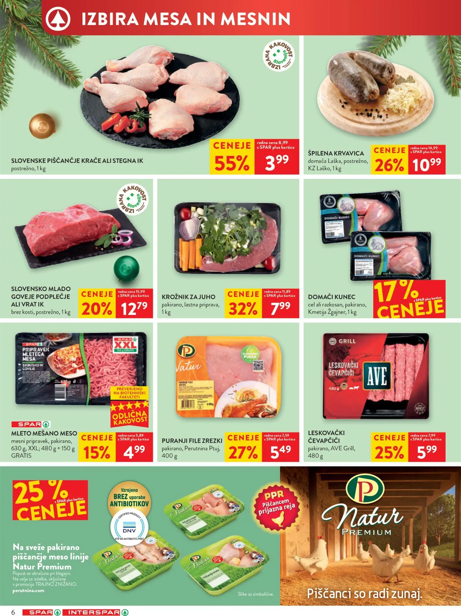 Novi Spar katalog ponudbe – veljaven od 10.12.2025 | Stran: 6 | Izdelki: Čevapčiči, Piscancje meso, Bilderrahmen, Grill