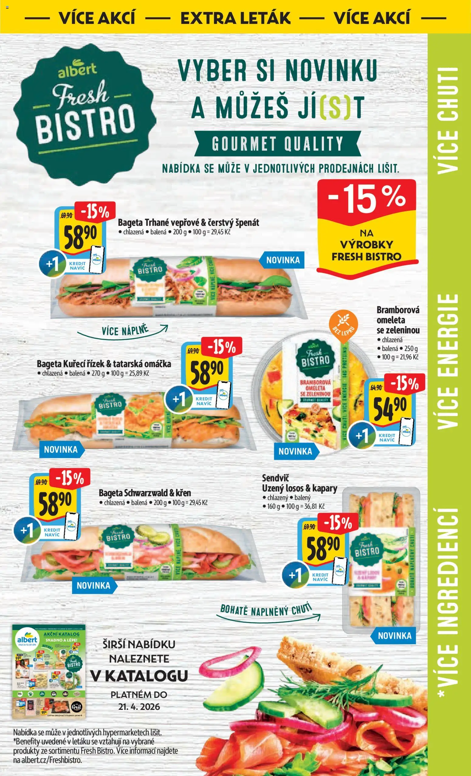 Albert leták - Hypermarket od 15.04.2026 | Strana: 37 | Produkty: Špenát, Tatarská omáčka, Bageta, Uzený losos