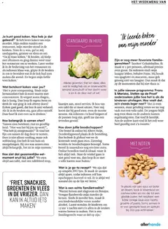 MET NOTEN, In plaats van een saus vol boter en bloem, kook ik bloemkool en cashewnoten en mix die tot een gladde puree. Het resultaat: een lichte romige saus voor risotto, groente of pasta. Soms serveer ik er wat geraspte kaas en spekjes bij. Da's pas echt lekker. - Voorbeeld van een folder van Albert Heijn, geldig van 31.12.2025 | Pagina: 59