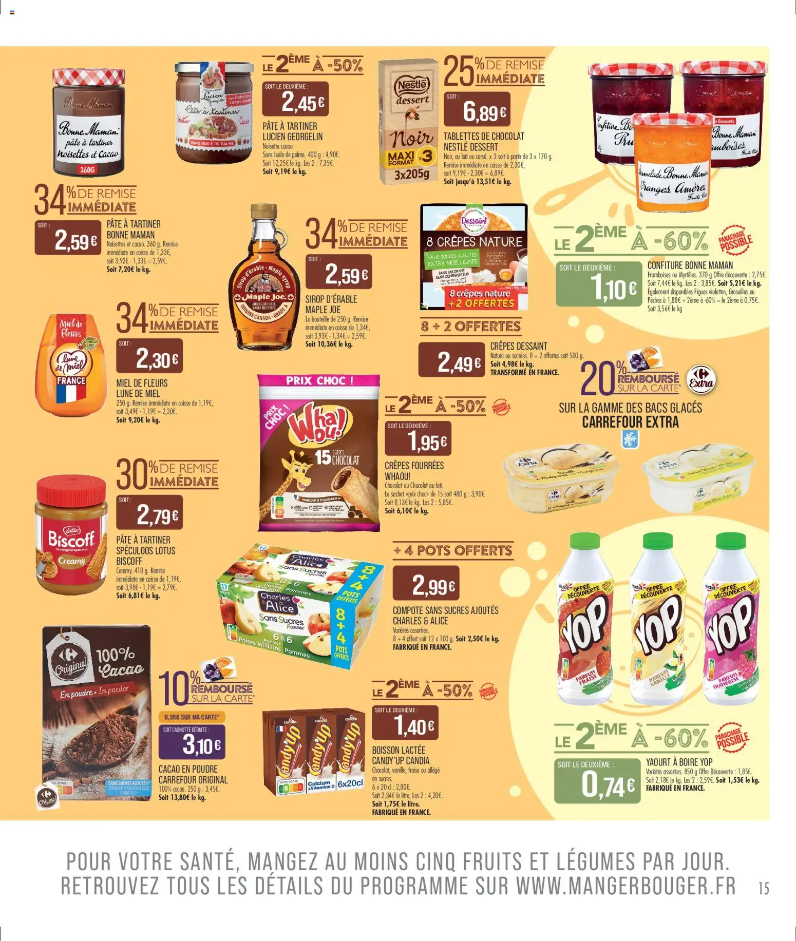 {H1} | Page: 15 | Produits: Confiture Bonne Maman, Framboise, Lait, Pommes