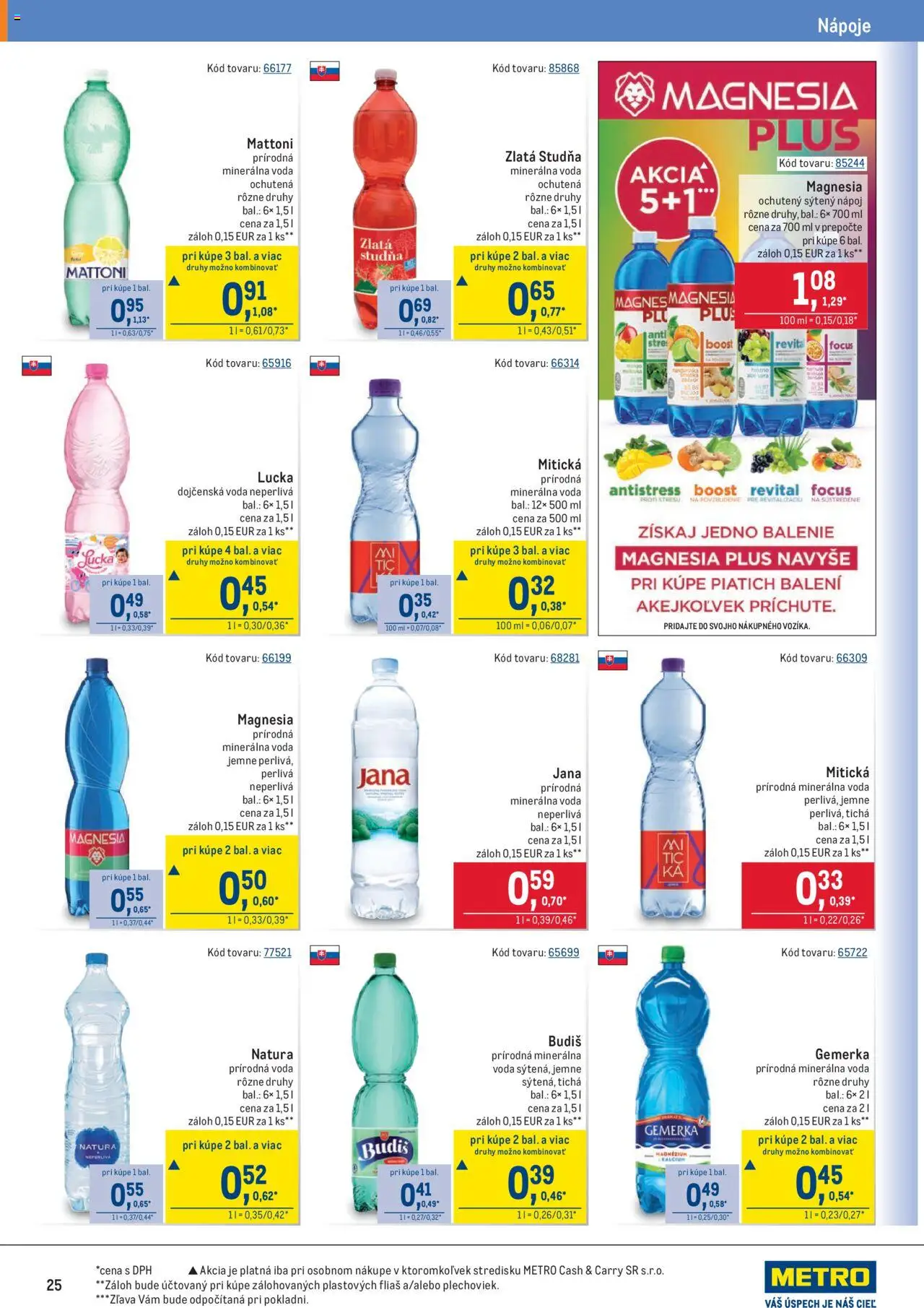 Nové Metro akcie – leták je platný od 08.10.2025 | Strana: 25 | Produkty: Budiš, Lucka, Magnesia, Mitická