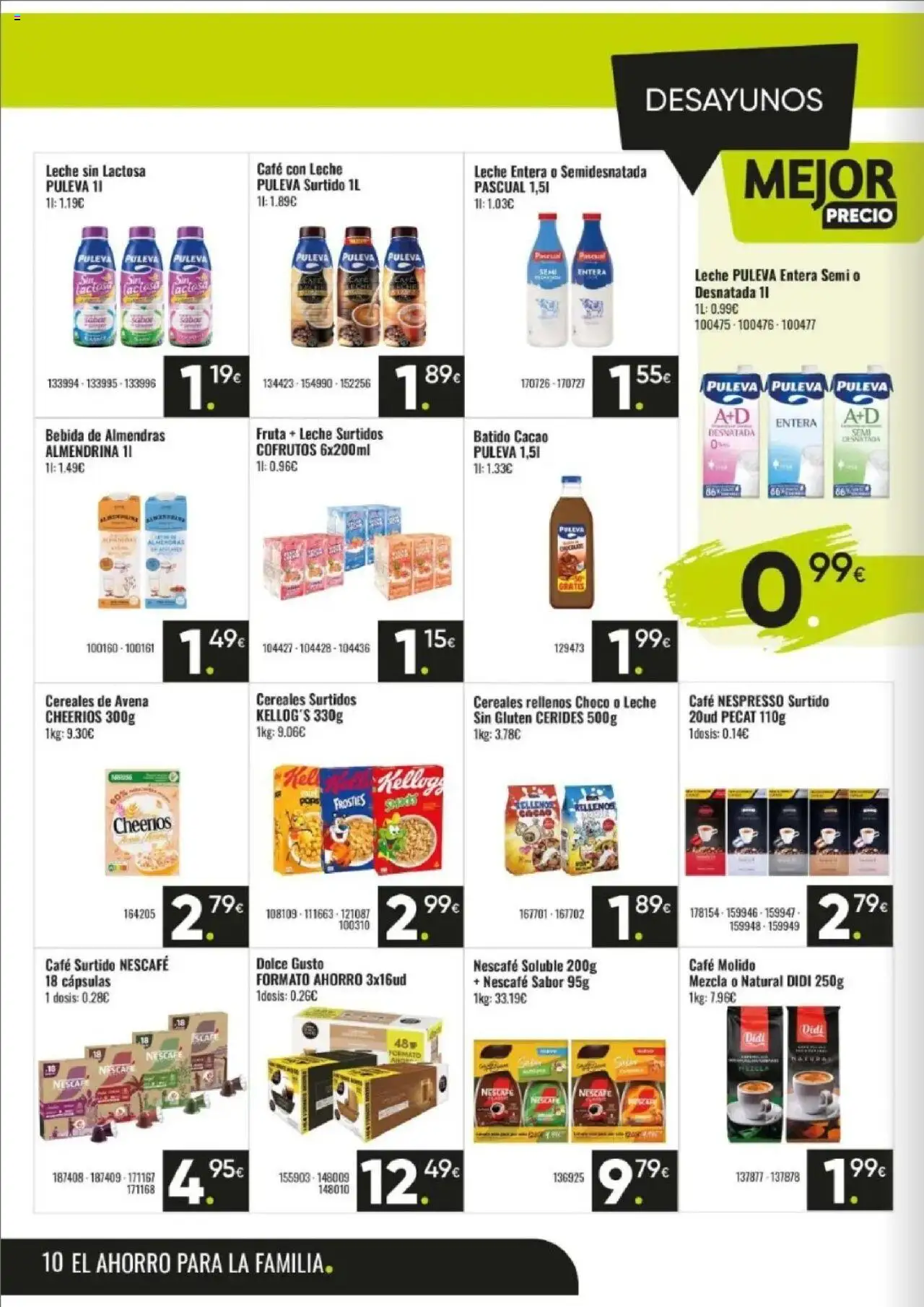 Family Cash folleto │ válido desde el 09.06.2025 | Página: 10 | Productos: Leche, Café molido, Cereales, Bebida de almendras