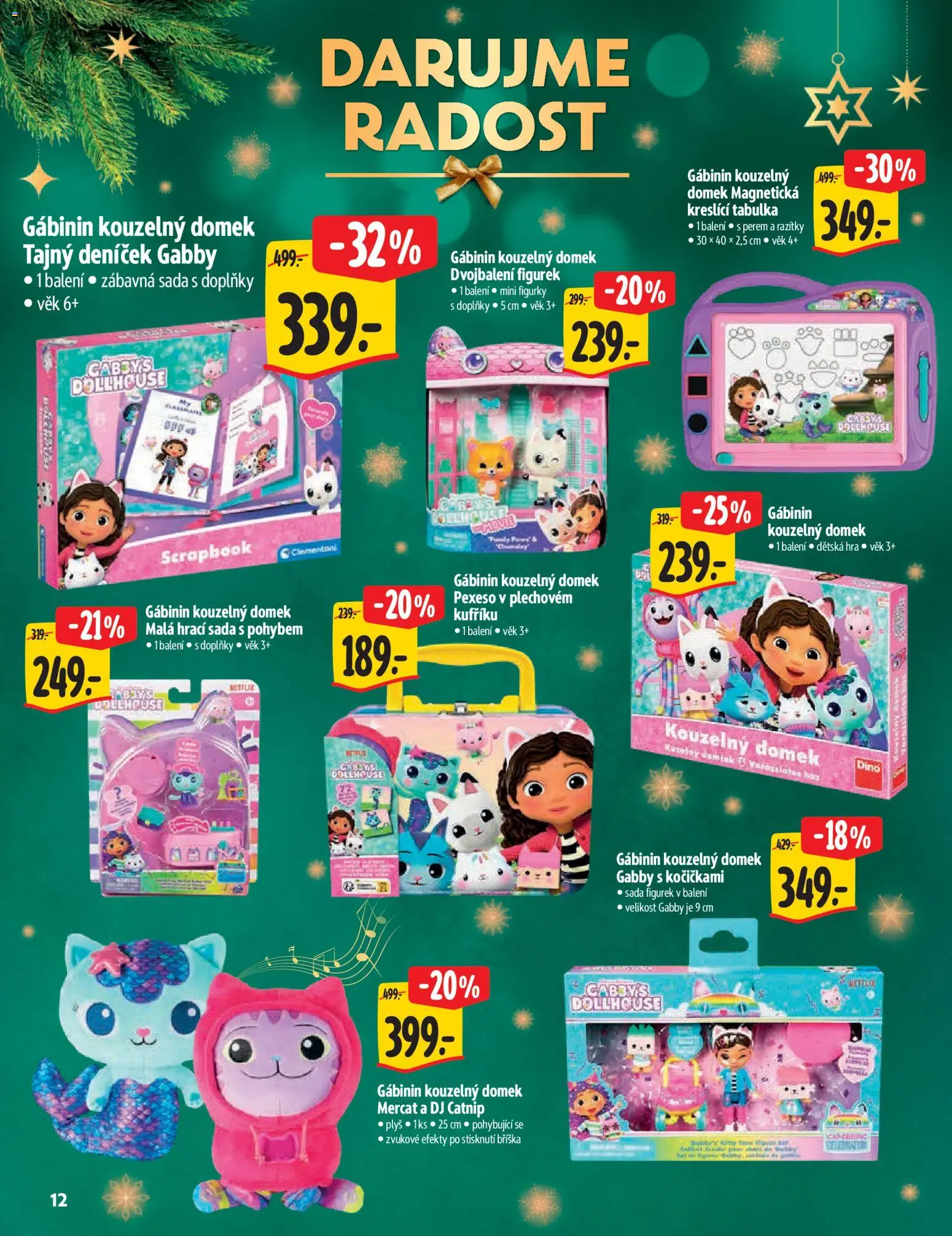 Albert katalog - Hypermarket - Vánoce od 12.11.2025 | Strana: 12 | Produkty: Hra, Gabby's Dollhouse, Figurky, Kreslicí tabulka