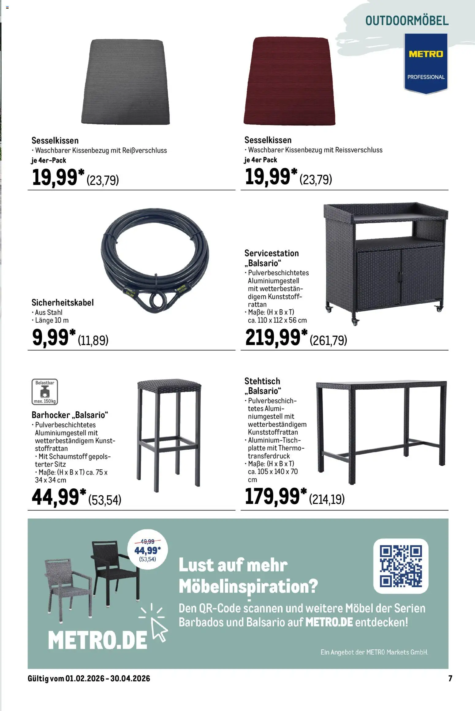 Metro Outdoor für Profis – gültig ab 01.02.2026 | Seite: 7 | Produkte: Barhocker
