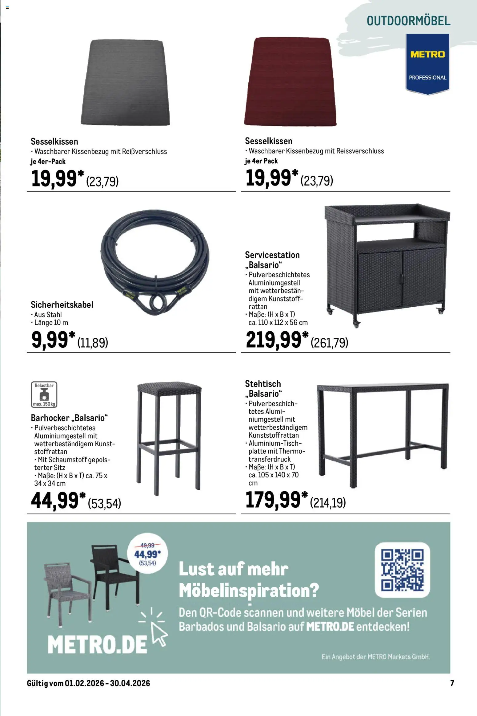 Metro Outdoor für Profis – gültig ab 01.02.2026 | Seite: 7 | Produkte: Barhocker
