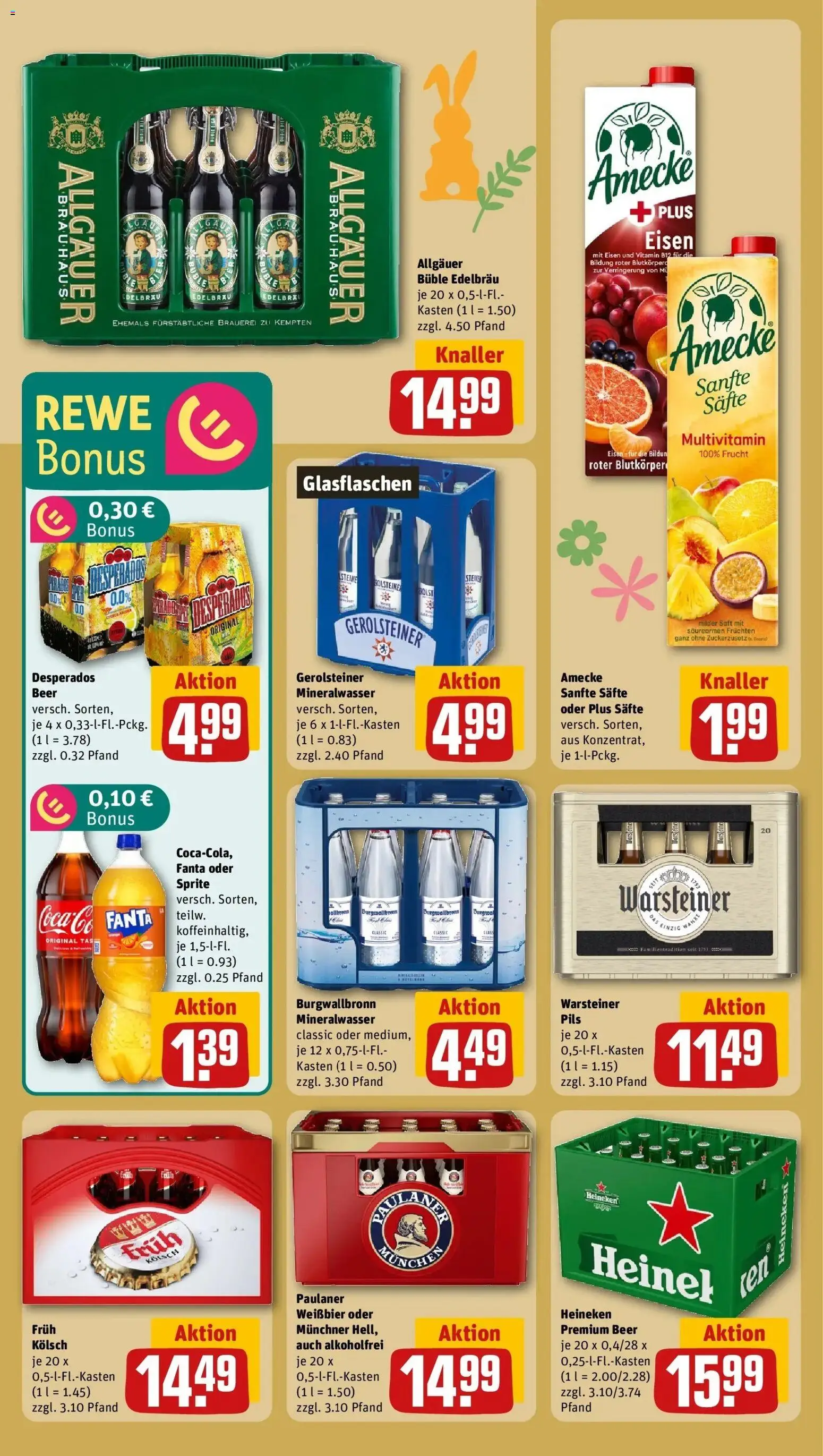 Rewe Prospekt Aachen	 – gültig ab 15.03.2026 | Seite: 22 | Produkte: Fanta, Mineralwasser, Desperados, Saft