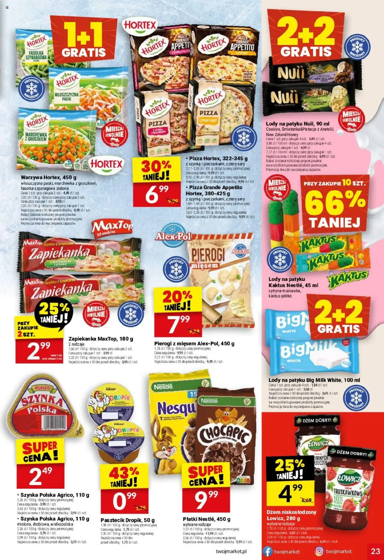 Twój Market Gazetka od 10.09.2025 | Strona: 23 | Produkty: Pierogi z mięsem, Lody na patyku, Sery, Marchewka