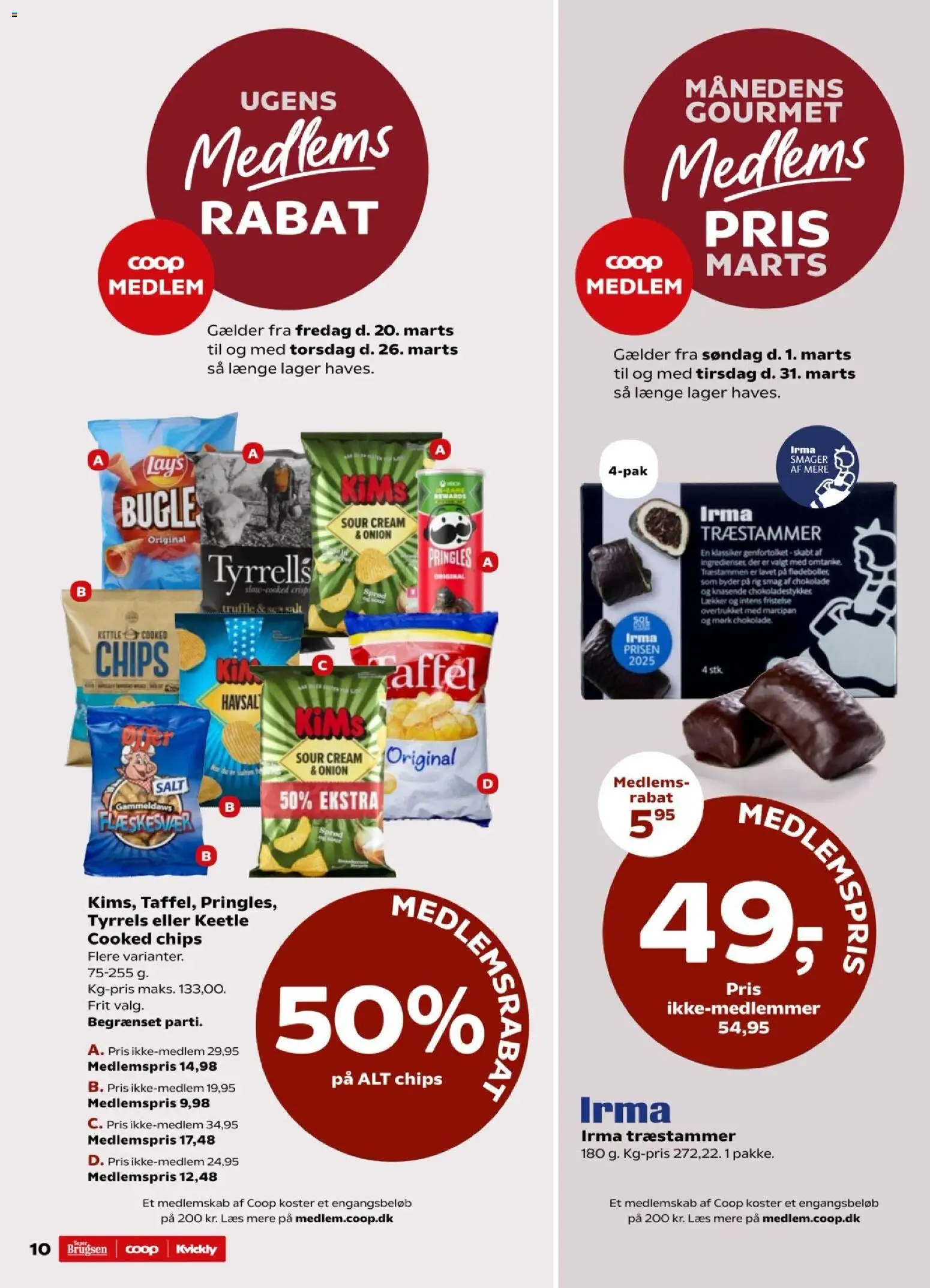 Super Brugsen tilbudsavis – gyldig fra 19.03.2026 | Side: 10 | Produkter: Chips, Salt, Marcipan, Flæskesvær