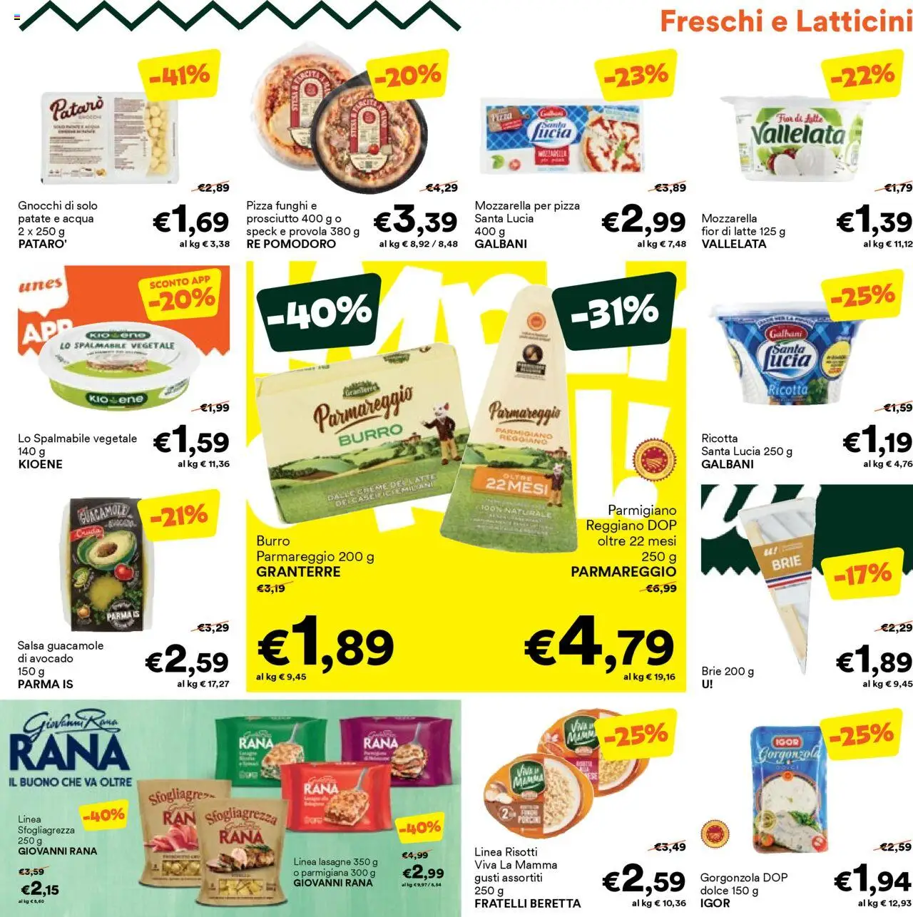Volantino Unes del 08.10.2025 | Pagina: 7 | Prodotti: Pizza, Acqua, Gnocchi, Gorgonzola