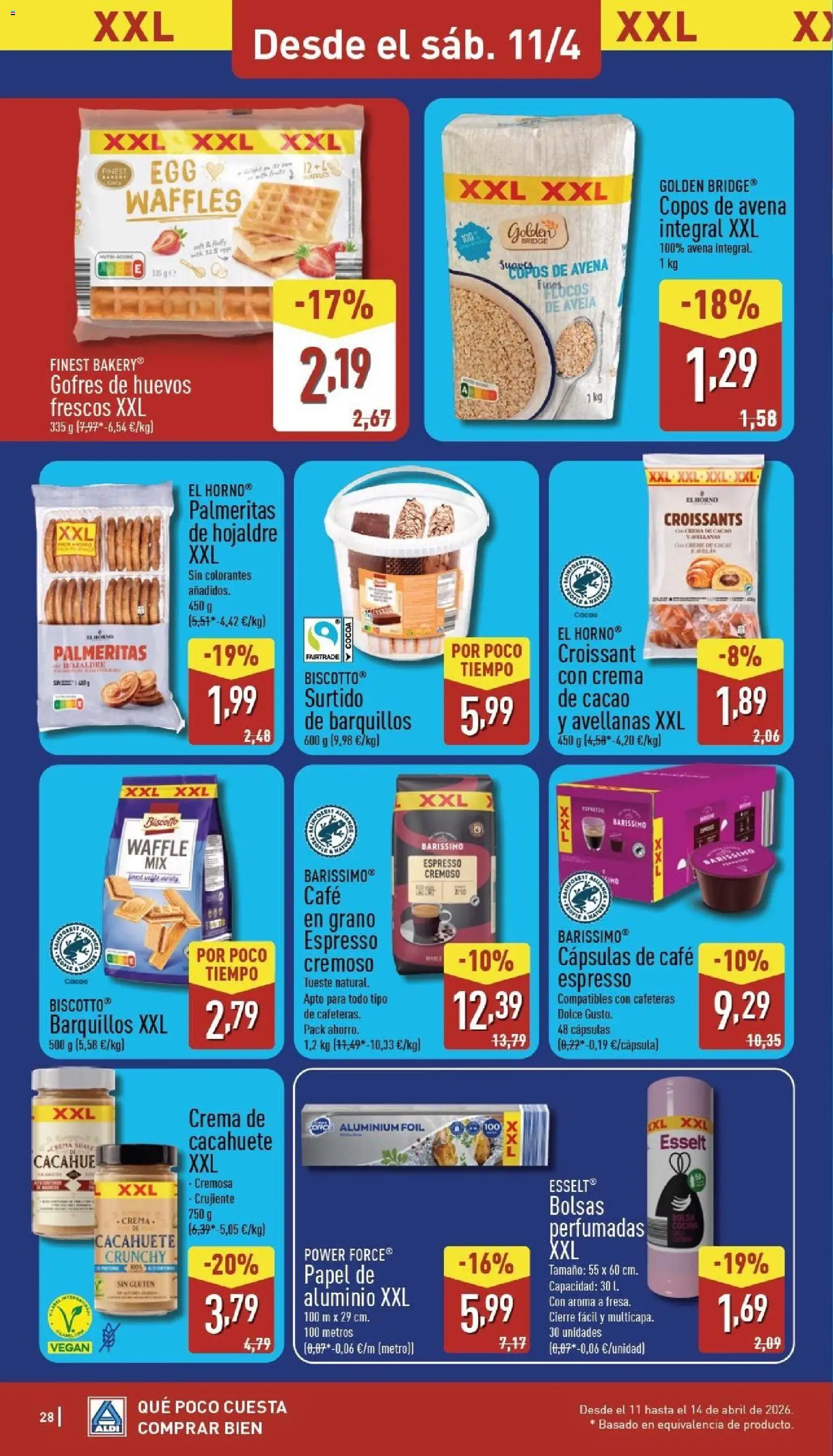 Aldi folleto Península │ válido desde el 06.04.2026 | Página: 28 | Productos: Café, Crema, Copos, Φρυγανιές σικάλεως
