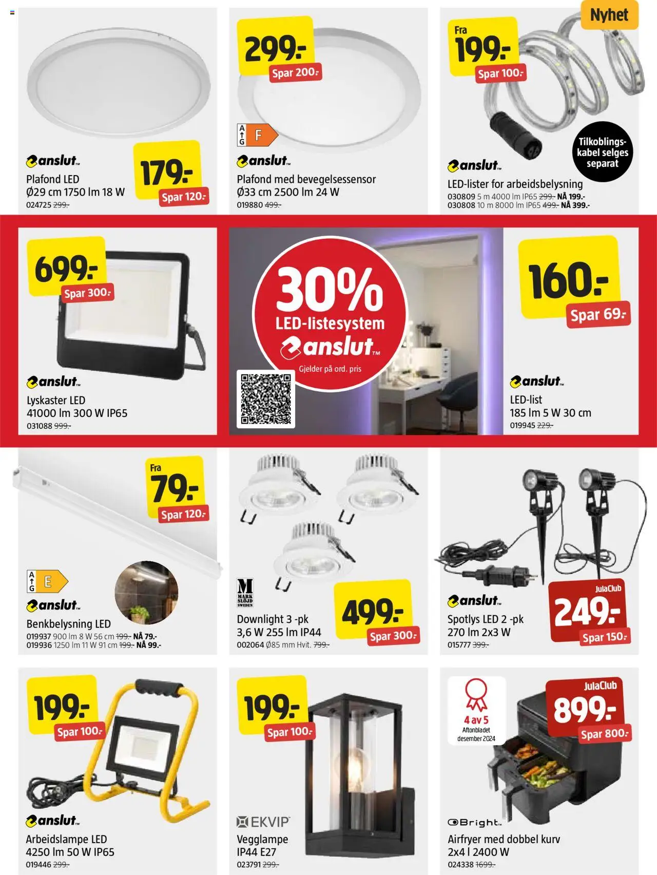 {H1} | Side: 3 | Produkter: Vegglampe, Arbeidslampe, Spotlys, Kabel