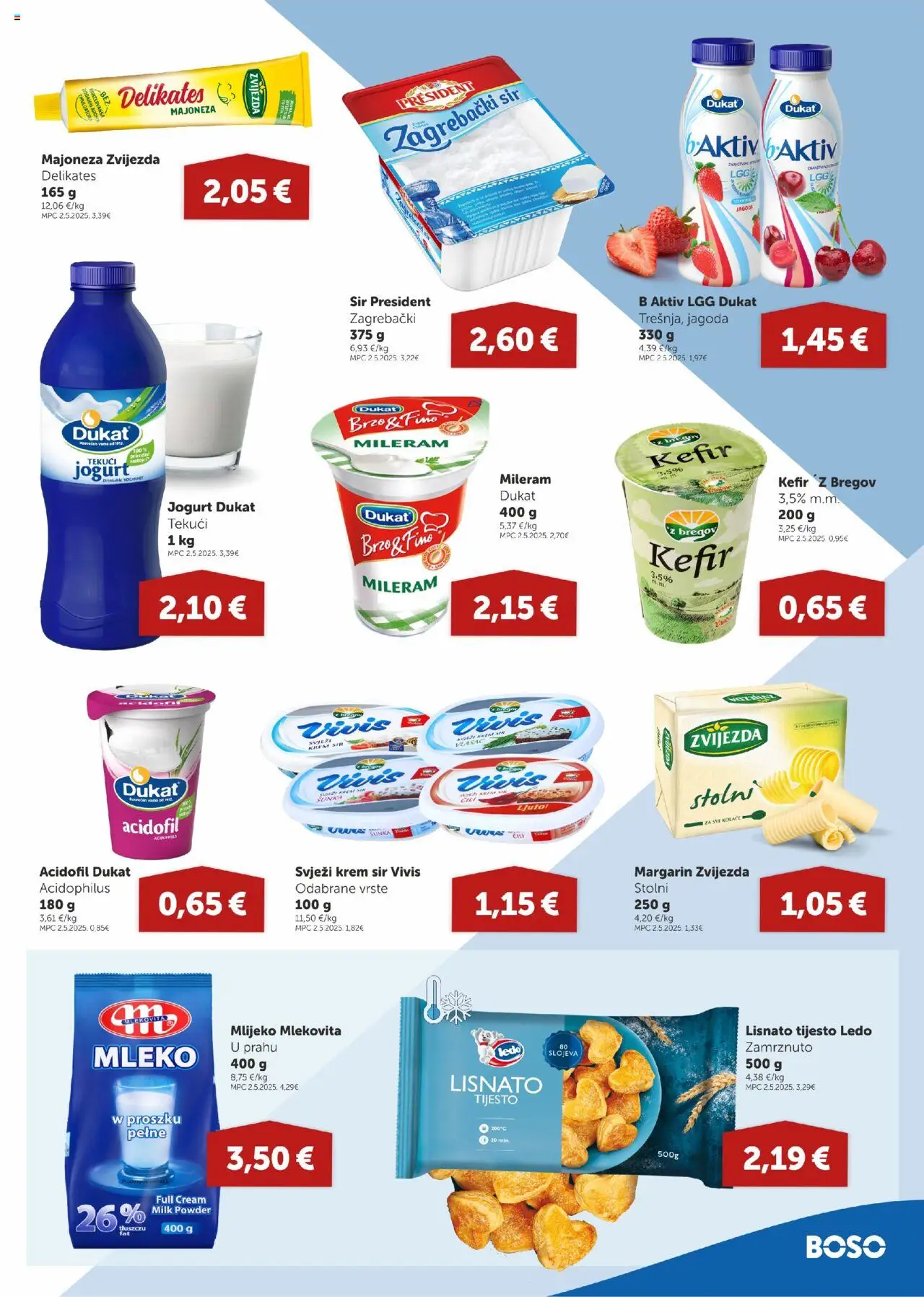 Boso katalog | vrijedi od 11.09.2025 | Stranica: 5 | Proizvodi: Sir, Šunka, Lisnato tijesto, Majoneza