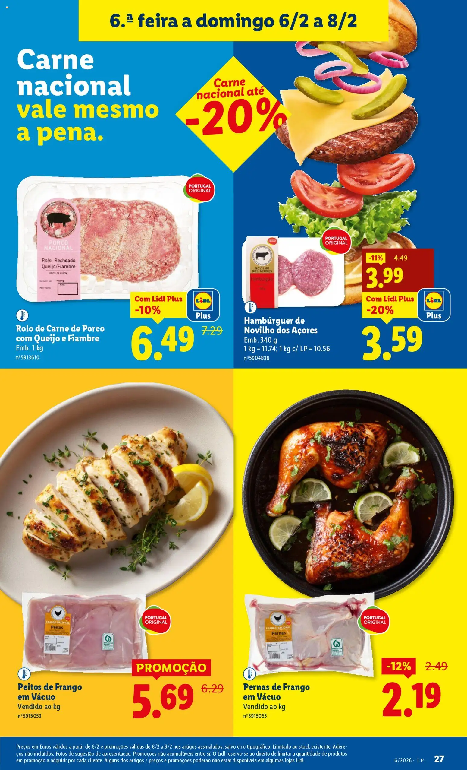 Lidl folheto │ válido de 02.02.2026 | Página: 27 | Produtos: Frango, Queijo, Carne de porco, Carne