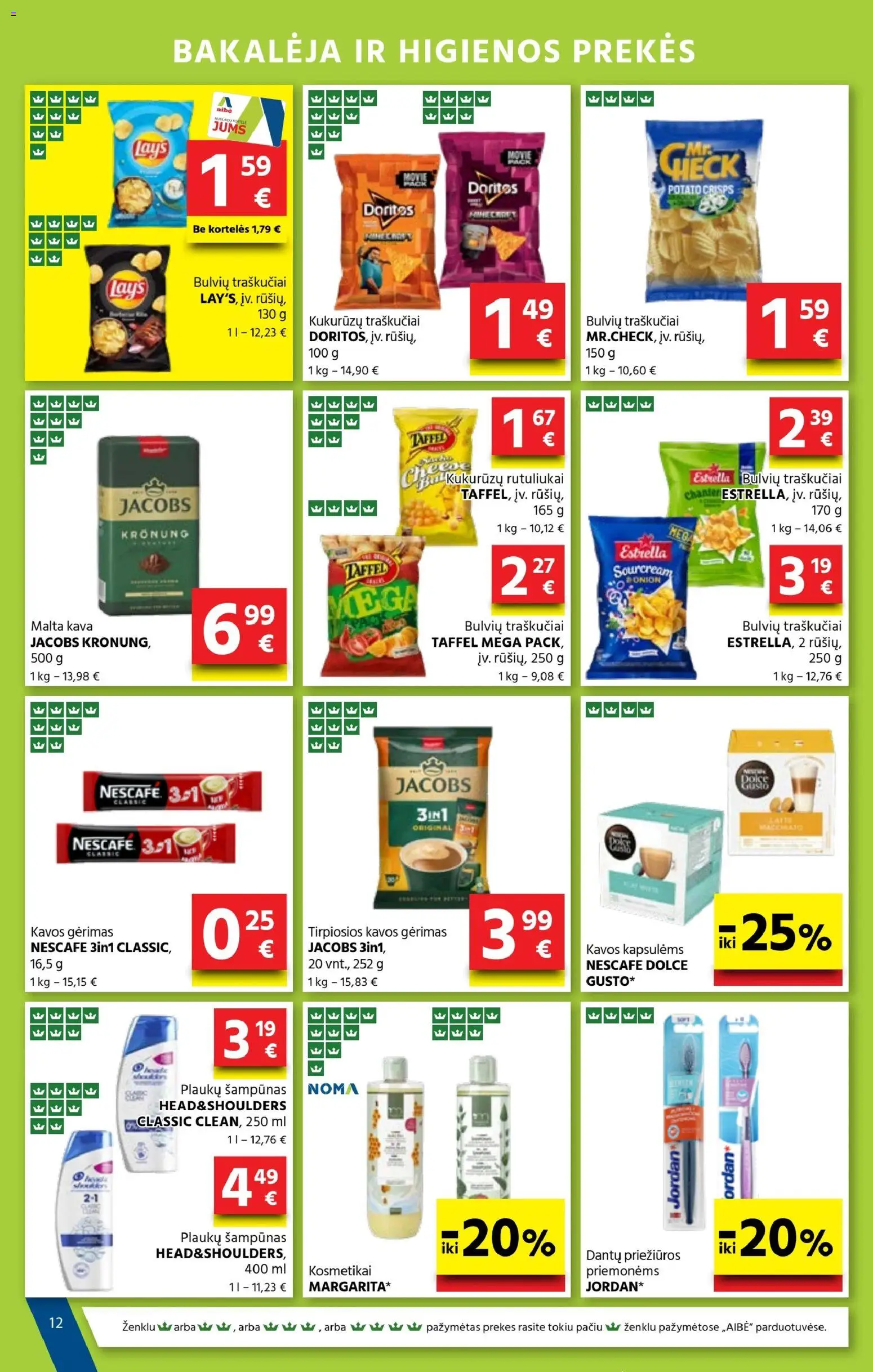 AIBE akcijos nuo 13.11.2025 | Puslapis: 12 | Prekių: Šampūnas, Kava, Traškučiai