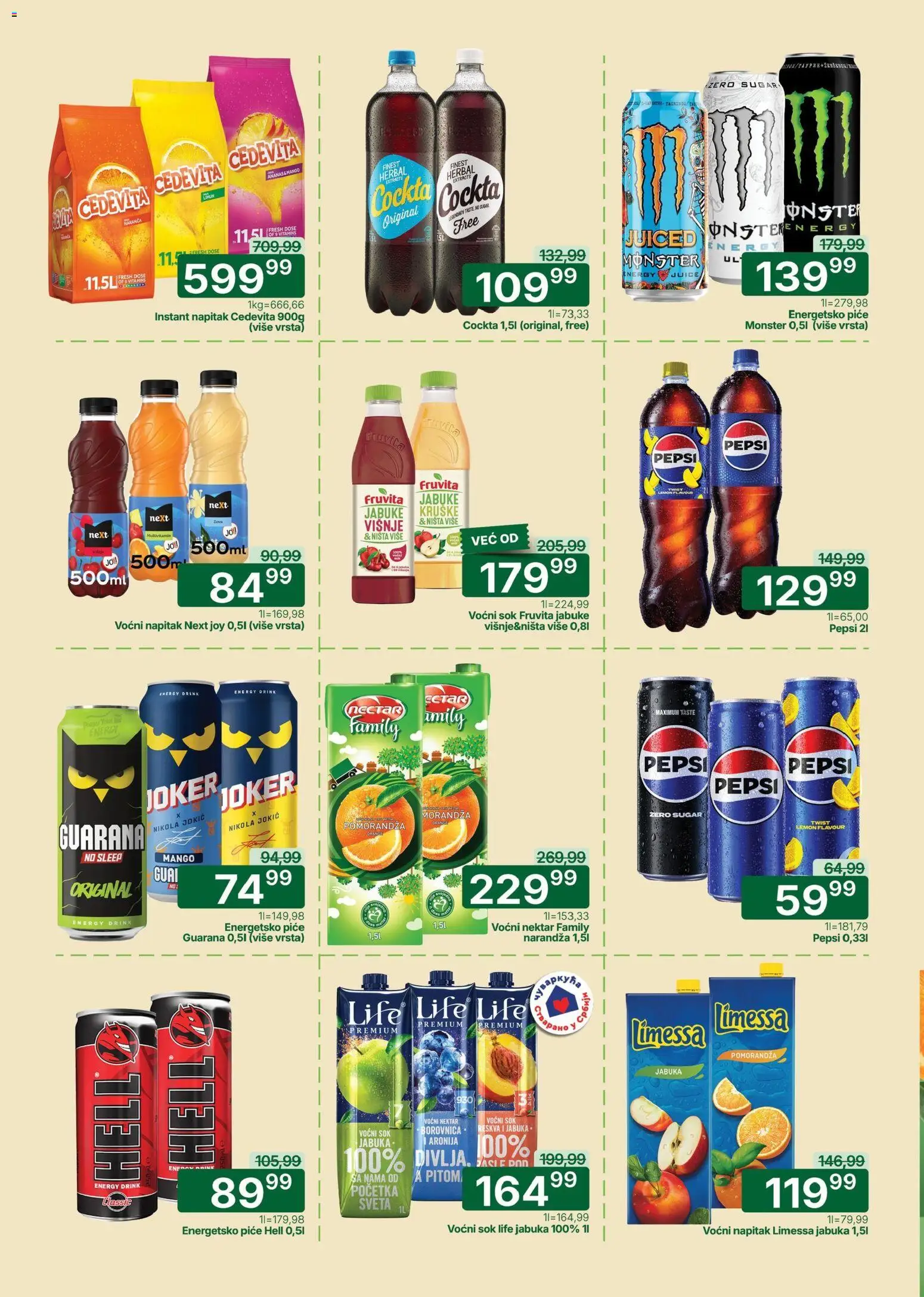 Univerexport katalog - važi od 13.04.2026 | Strana: 22 | Proizvode: Mango, Kruške, Fruvita, Guarana