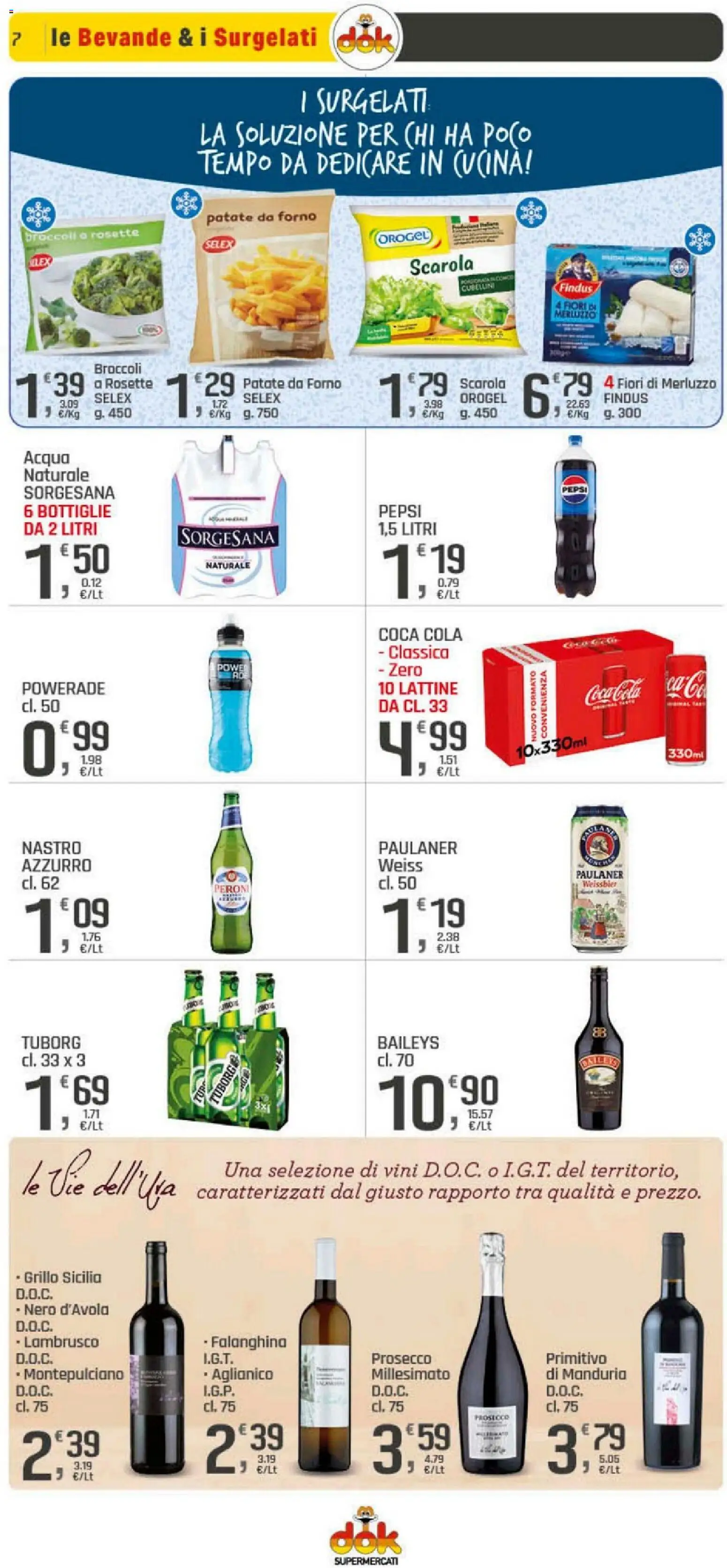 Volantino DOK del 19.03.2026 | Pagina: 7 | Prodotti: Merluzzo, Acqua, Acqua naturale, Broccoli