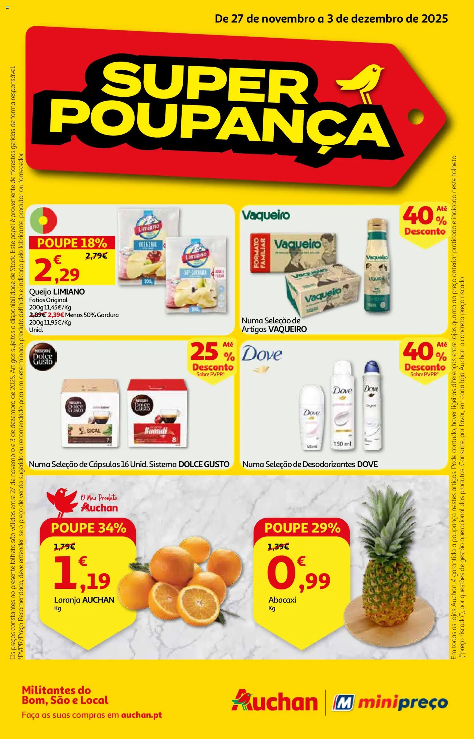 Minipreço folheto │ válido de 27.11.2025 | Página: 1 | Produtos: Faca, Queijo, Abacaxi, Dolce gusto