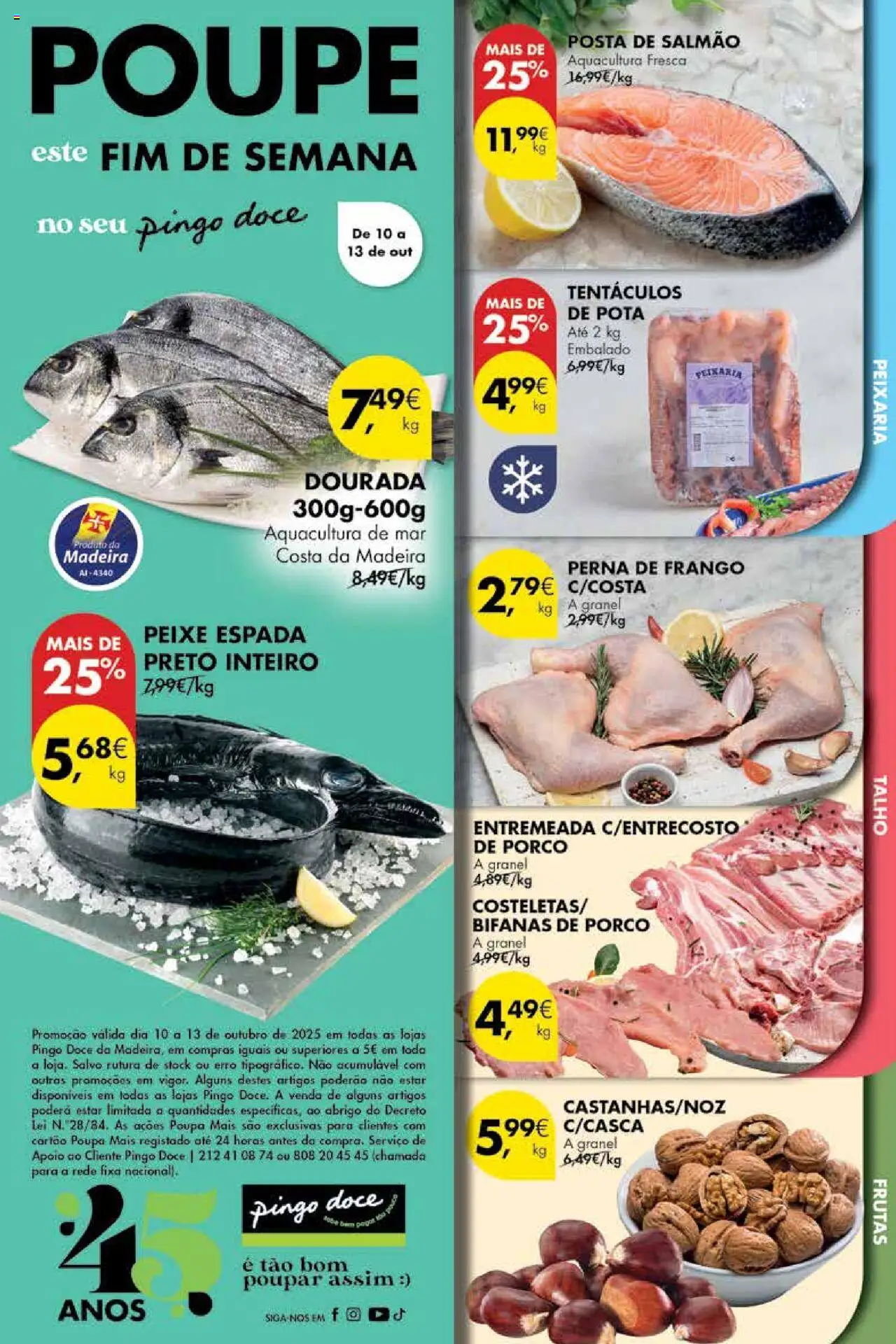 Pingo Doce Poupe Este Fim de Semana Madeira │ válido de 10.10.2025 | Página: 1 | Produtos: Dourada, Frango, Salmão, Peixe