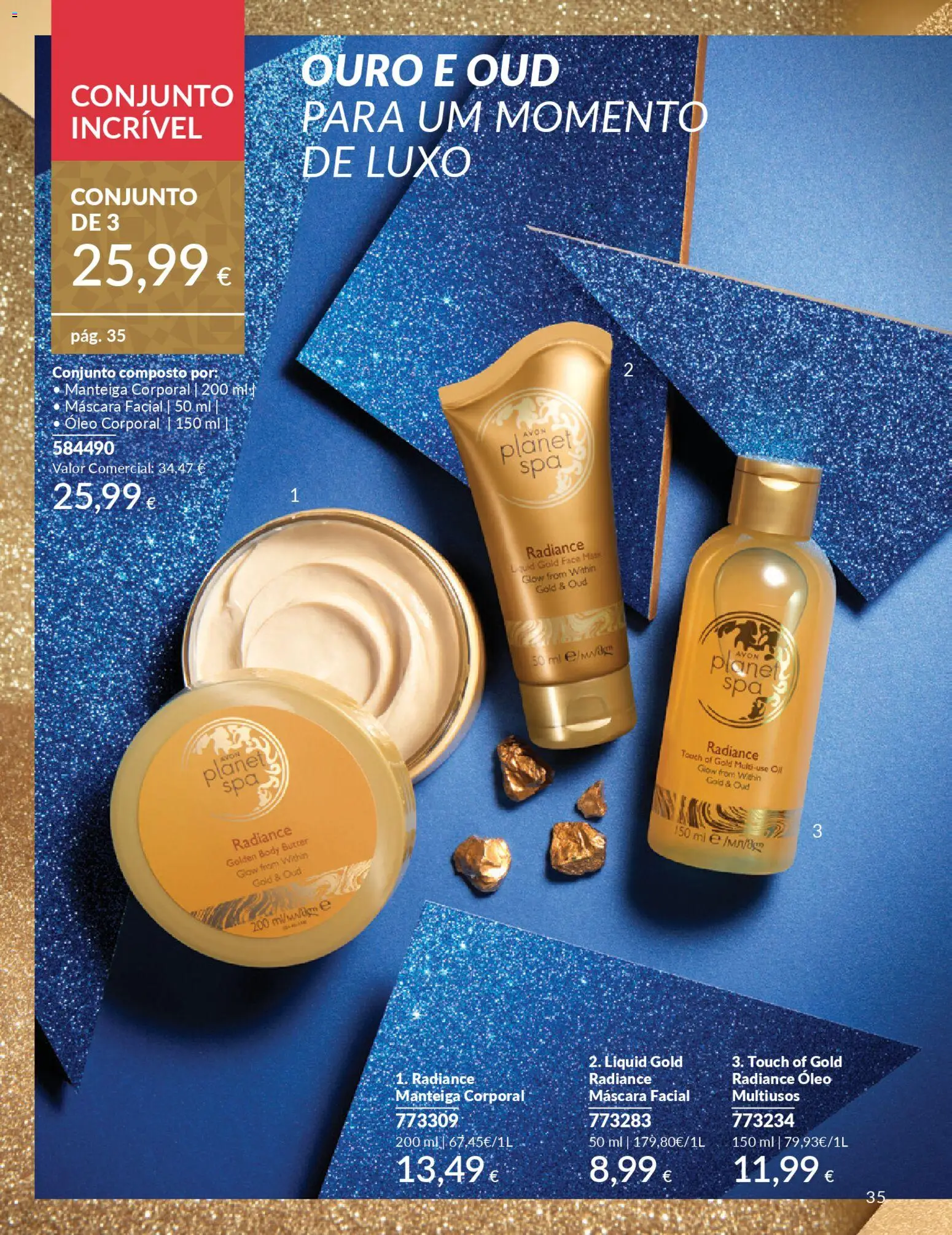 Avon - Um Natal alergre e radiante │ válido de 12.11.2025 | Página: 35 | Produtos: Máscara facial, Manteiga, Óleo