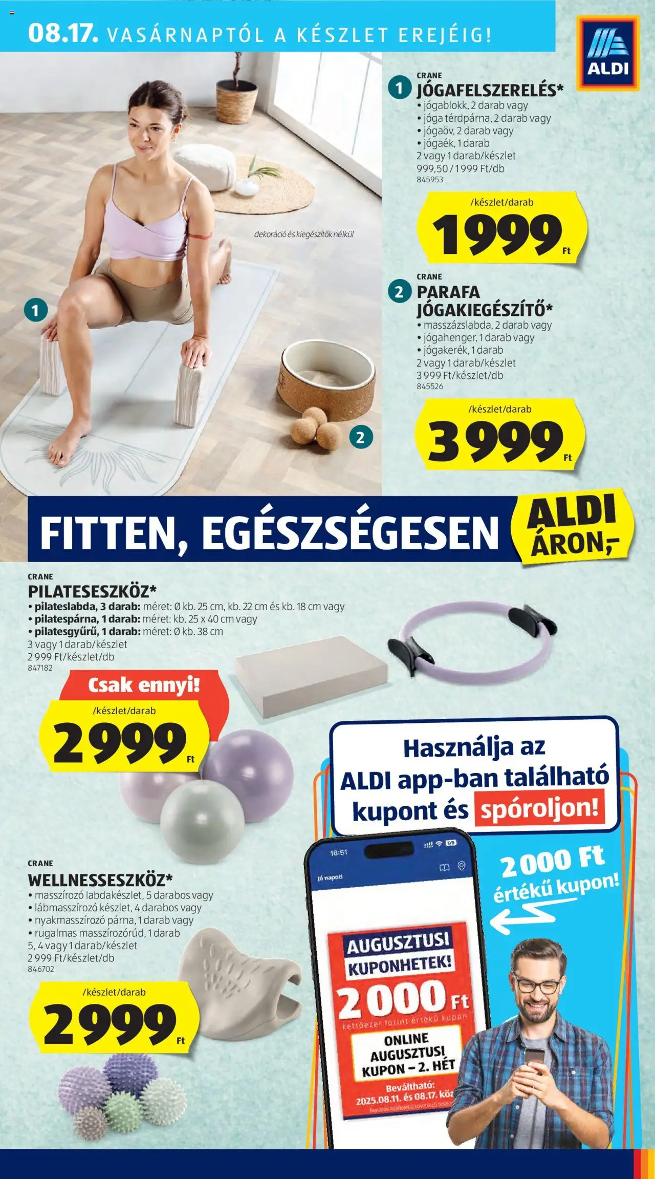 Aldi akciós ujság - amely érvényes a következő dátumtól: 14.08.2025 | Oldal: 45 | Termékek: Lábmasszírozó, Dekoráció