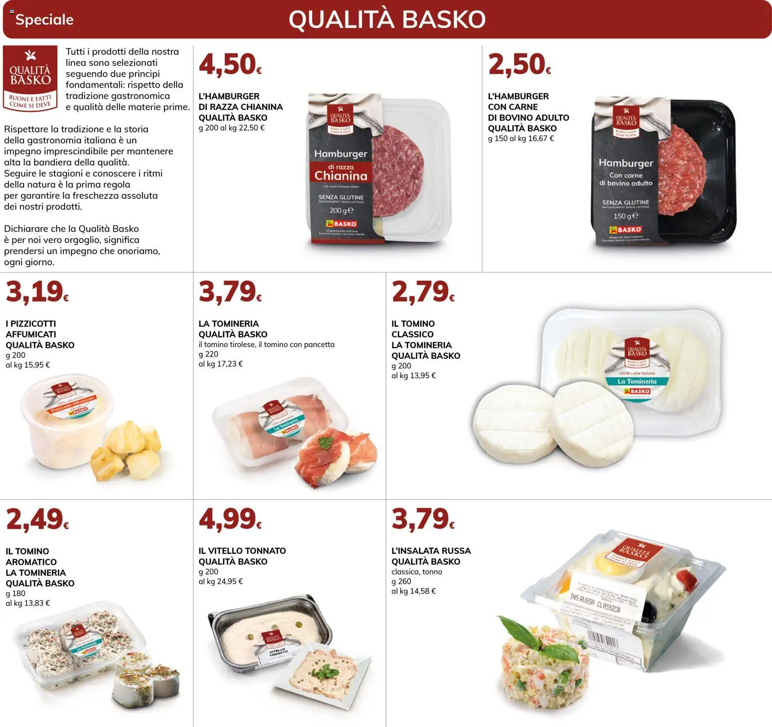 Volantino Basko del 14.04.2026 | Pagina: 2 | Prodotti: Pancetta, Vitello, Hamburger, Tomino