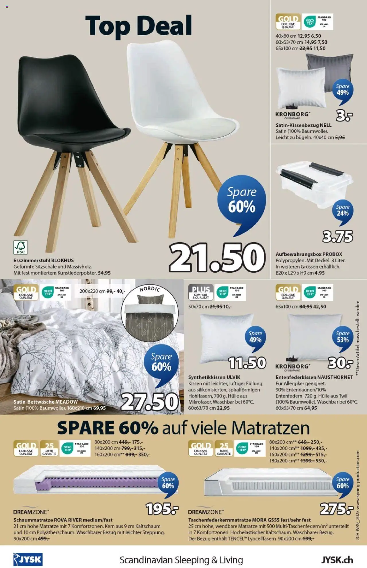 JYSK Aktionen – gültig ab 23.09.2025 | Seite: 16 | Produkte: Matratze, Kissen, Hülle, Top