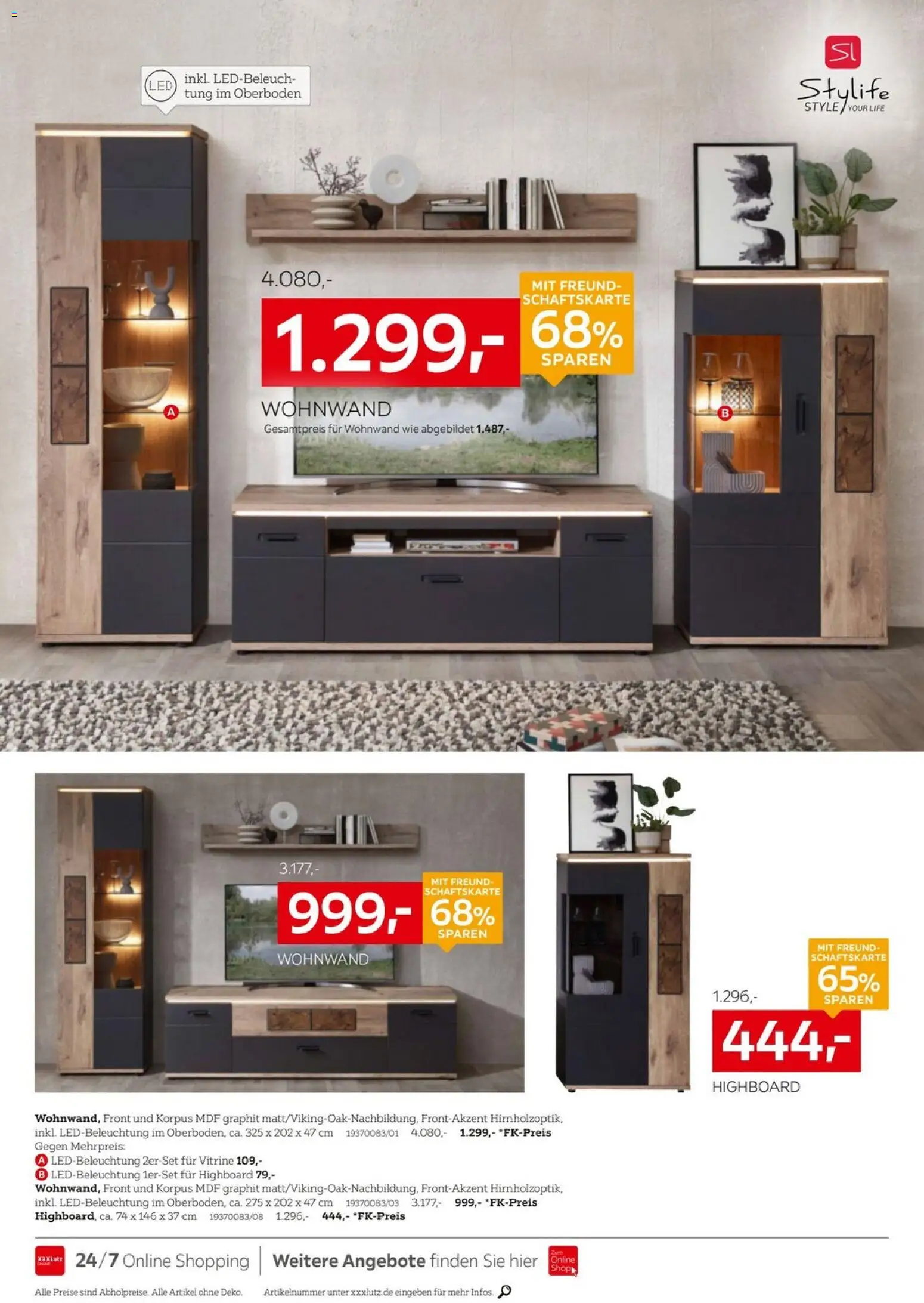 XXXL Lutz Wohnideen – gültig ab 11.01.2026 | Seite: 8 | Produkte: Wohnwand, HIghboard, Vitrine