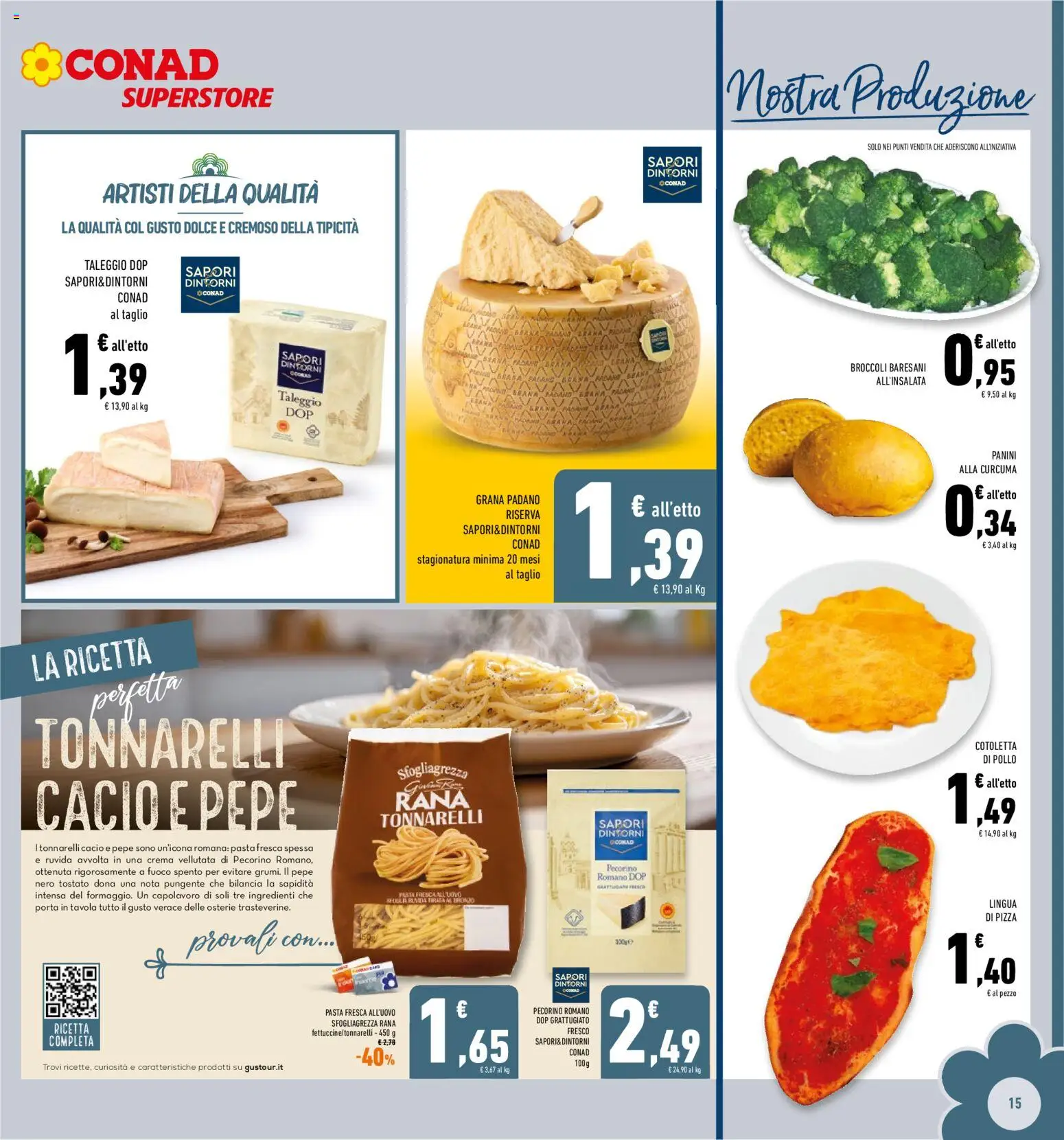Volantino Conad del 03.01.2026 | Pagina: 15 | Prodotti: Pizza, Pepe, Pecorino Romano, Pecorino