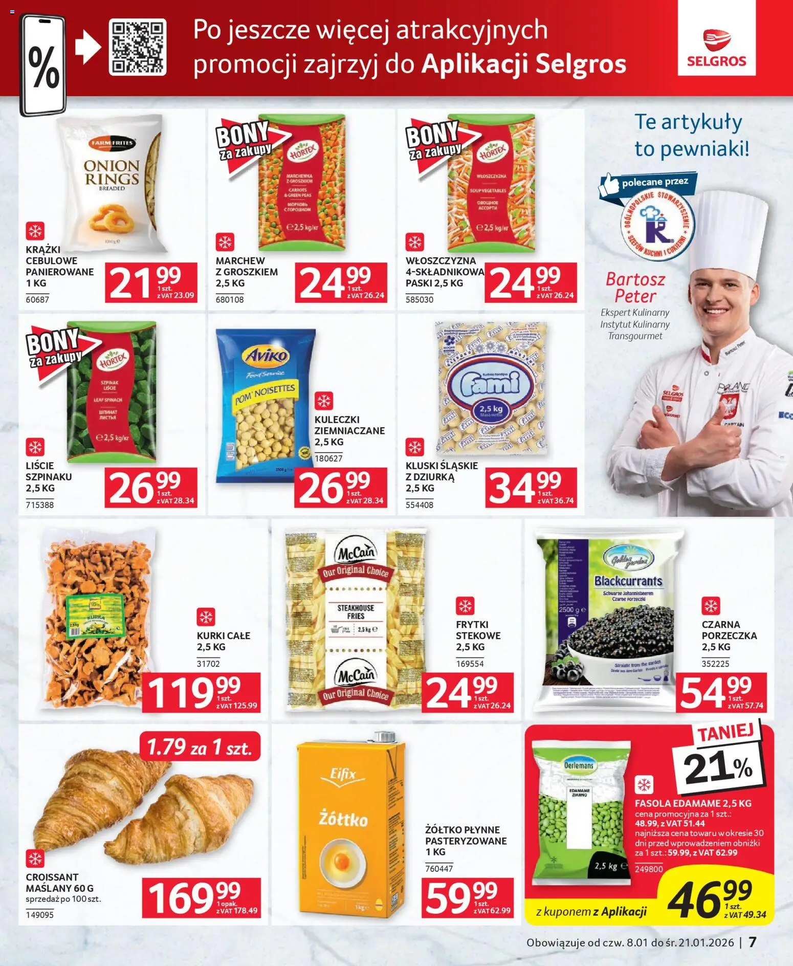 Selgros cash&carry Gazetka - Oferta dla gastronomii od 08.01.2026 | Strona: 7 | Produkty: Kluski śląskie, Krążki cebulowe, Porzeczka, Frytki