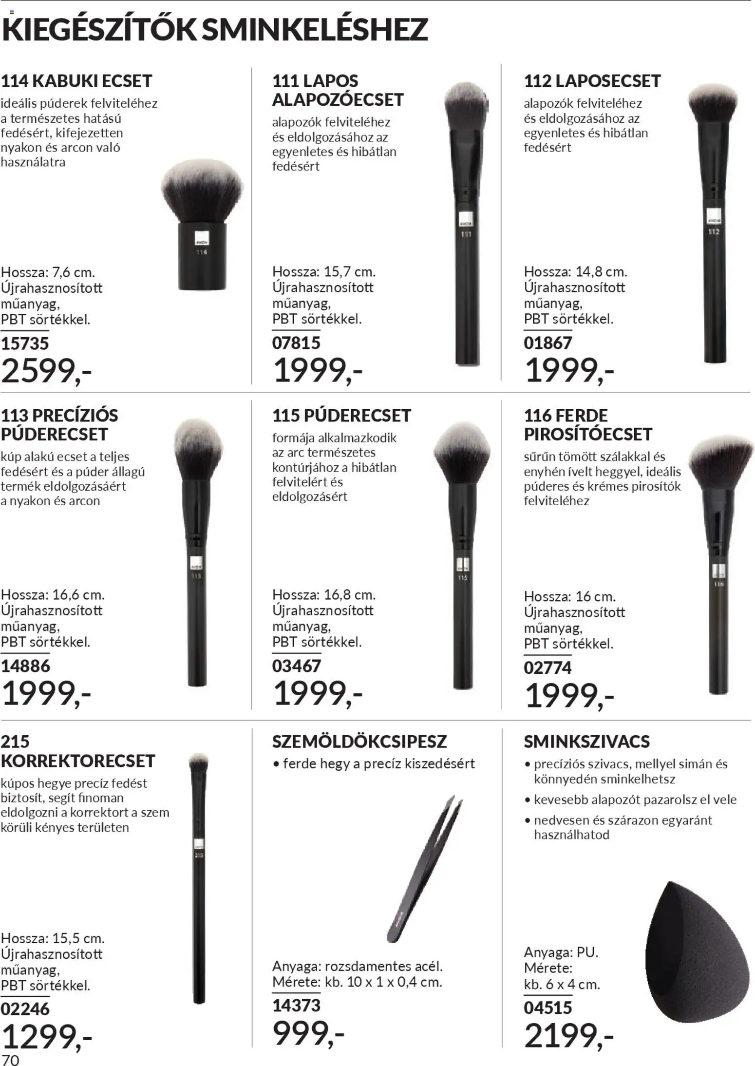 Avon akciós ujság - amely érvényes a következő dátumtól: 01.01.2026 | Oldal: 72 | Termékek: Púderecset, Púder, Ecset, Sminkszivacs