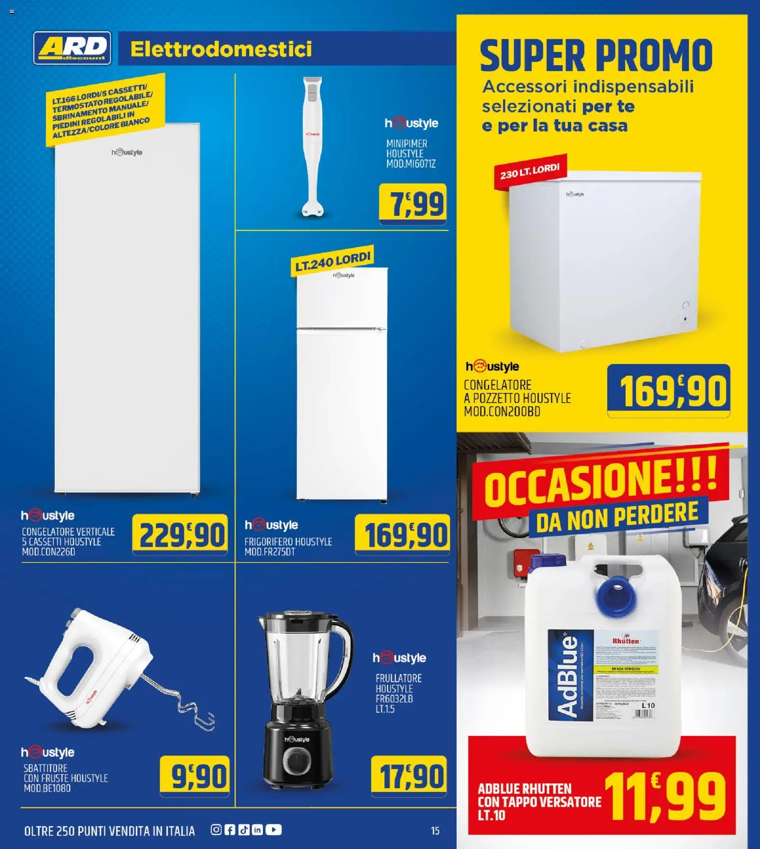 Volantino ARD Discount del 02.01.2026 | Pagina: 15 | Prodotti: Frullatore, Tè, Sbattitore, Frigorifero