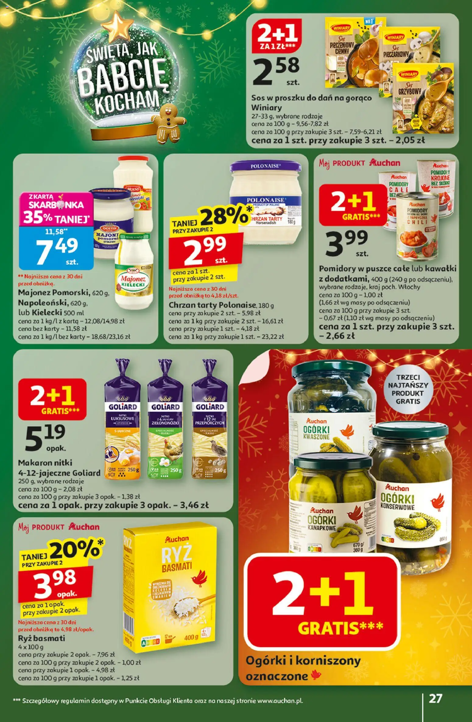 Auchan Gazetka - Święta jak babcię kocham Hipermarket od 11.12.2025 | Strona: 27 | Produkty: Chili, Chrzan, Pomidory w puszce, Sos