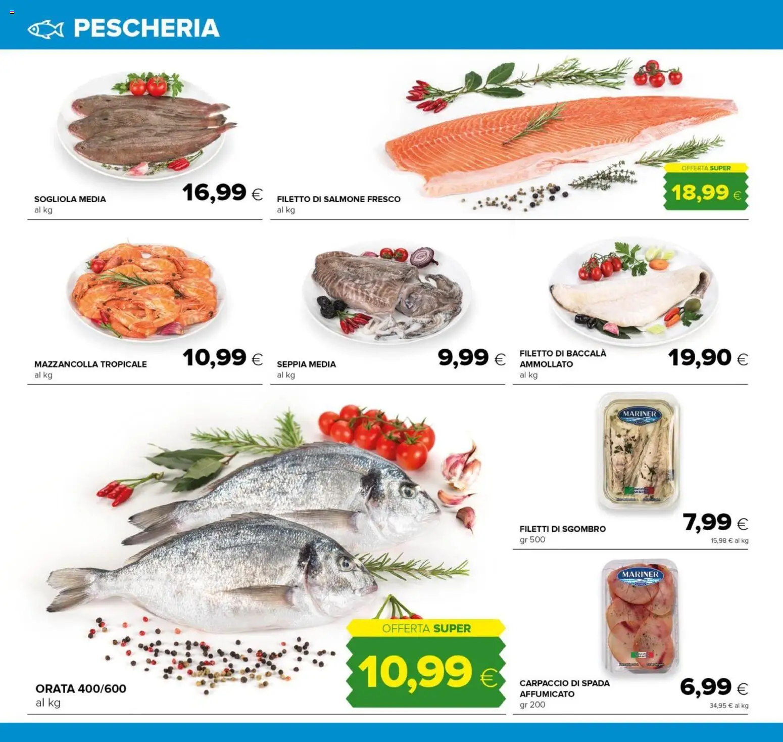 Volantino Oasi del 21.11.2025 | Pagina: 14 | Prodotti: Salmone, Sogliola, Salmone fresco, Orata