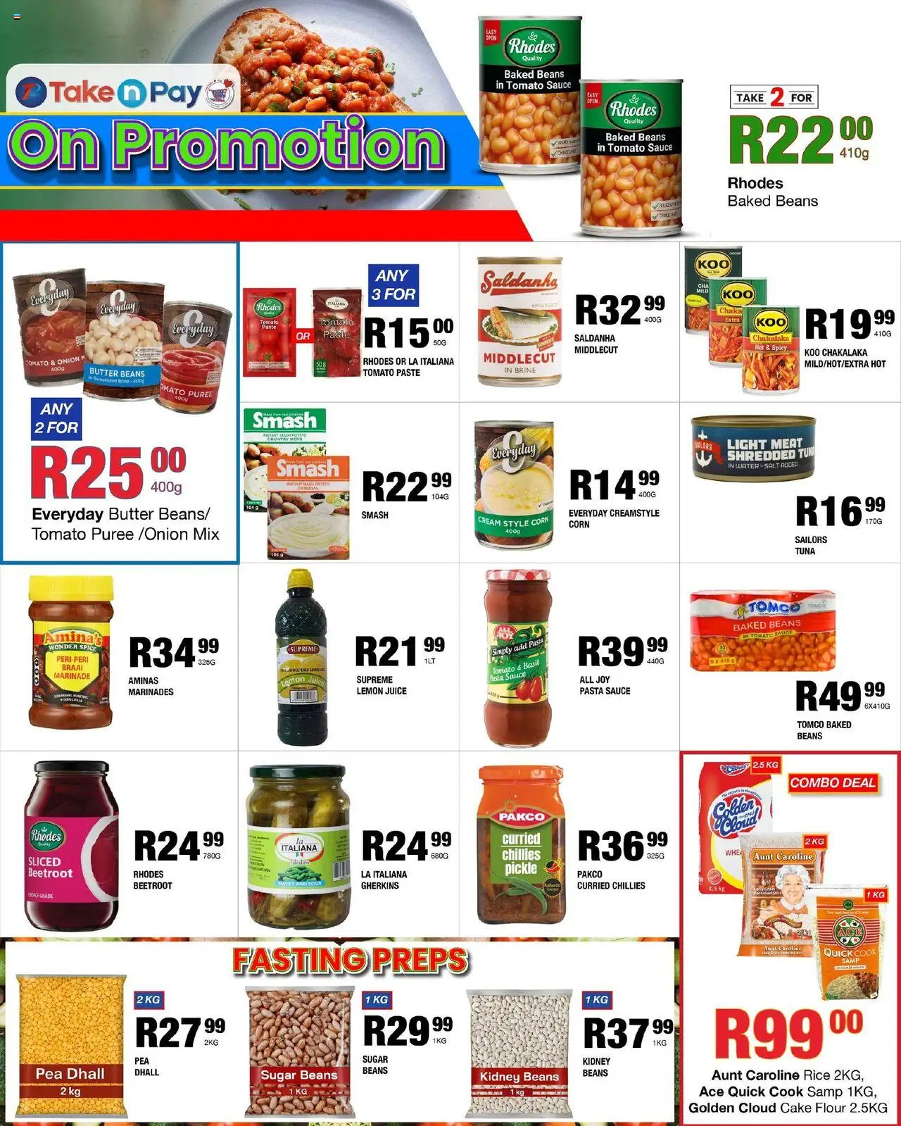 Take n Pay Specials │ valid from 18.08.2025 | Page: 3 | Products: Beans, Rice, Marinade, Sugar