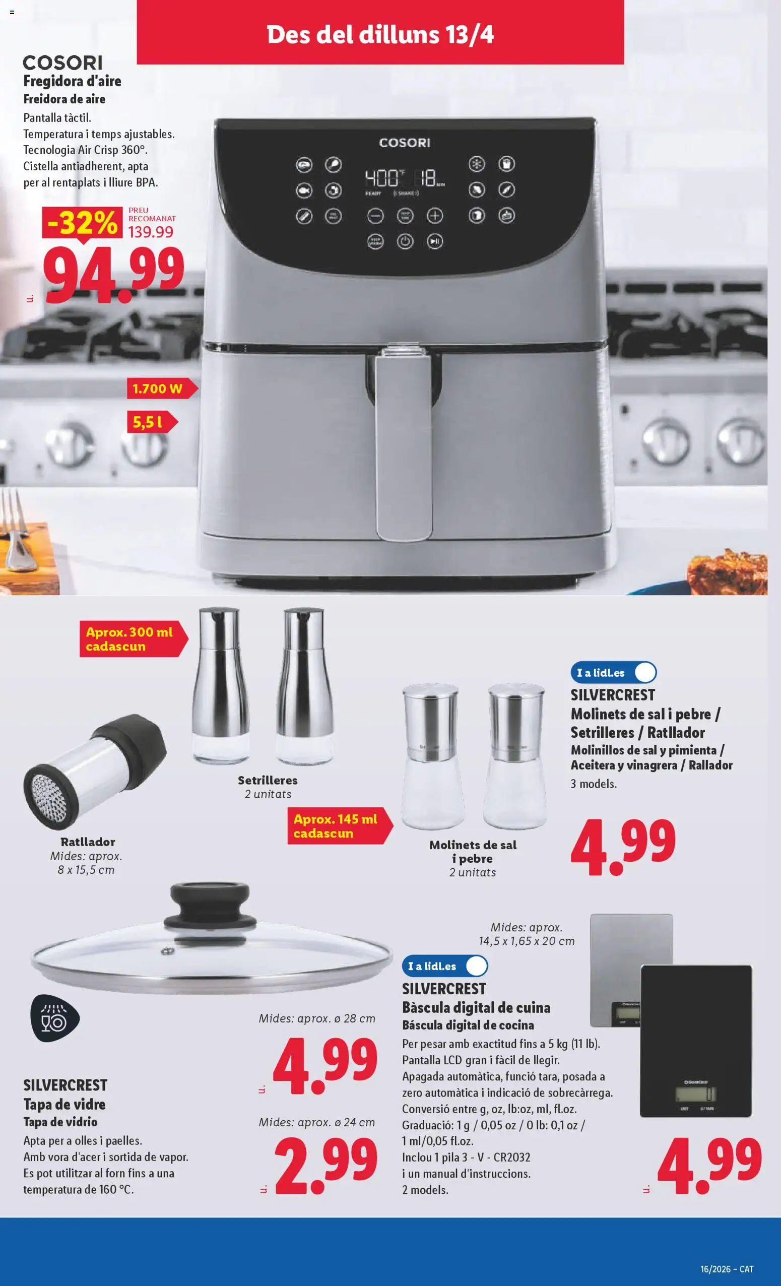 Lidl folleto de bazar │ válido desde el 13.04.2026 | Página: 9 | Productos: Cocina, Freidora