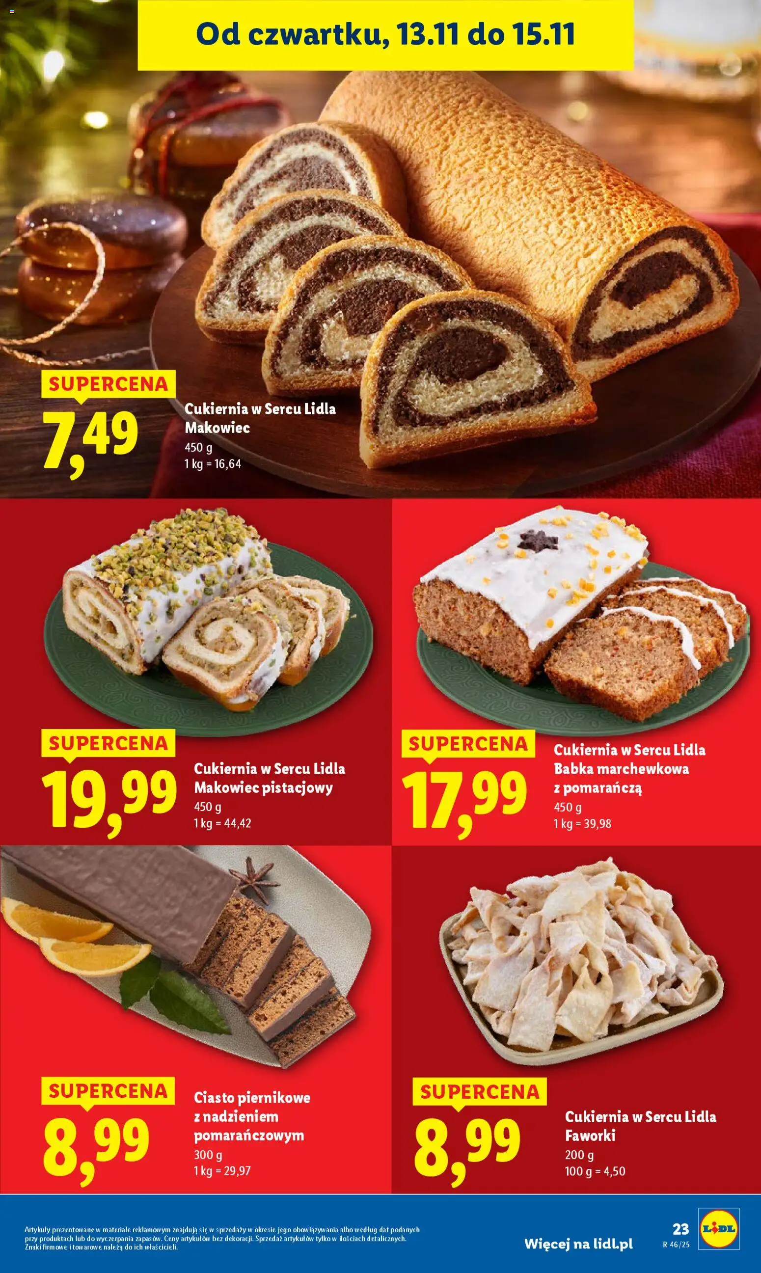 Lidl Gazetka od 13.11.2025 | Strona: 23 | Produkty: Ciasto, Babka